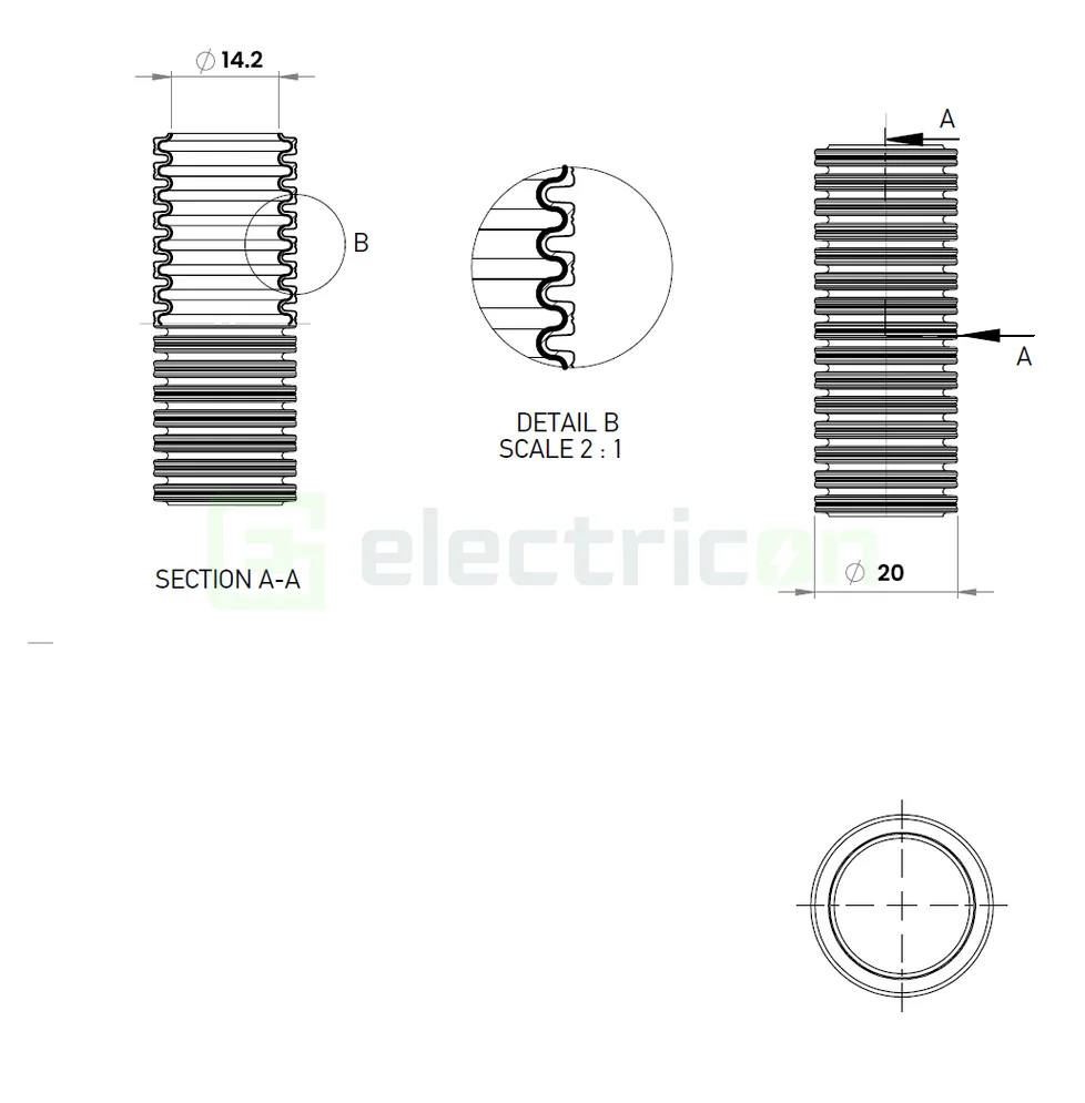 Copex tub protecție EMC Kouvidis SUPERFLEX PLUS ISR 20mm 320N galben-rosu electric rola 100m 2053020 [3]