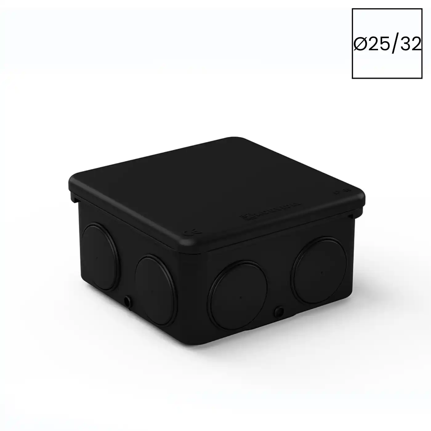 Cutie de joncțiune neagră Kouvidis 3025025 cu intrări Ø25/32 [1]