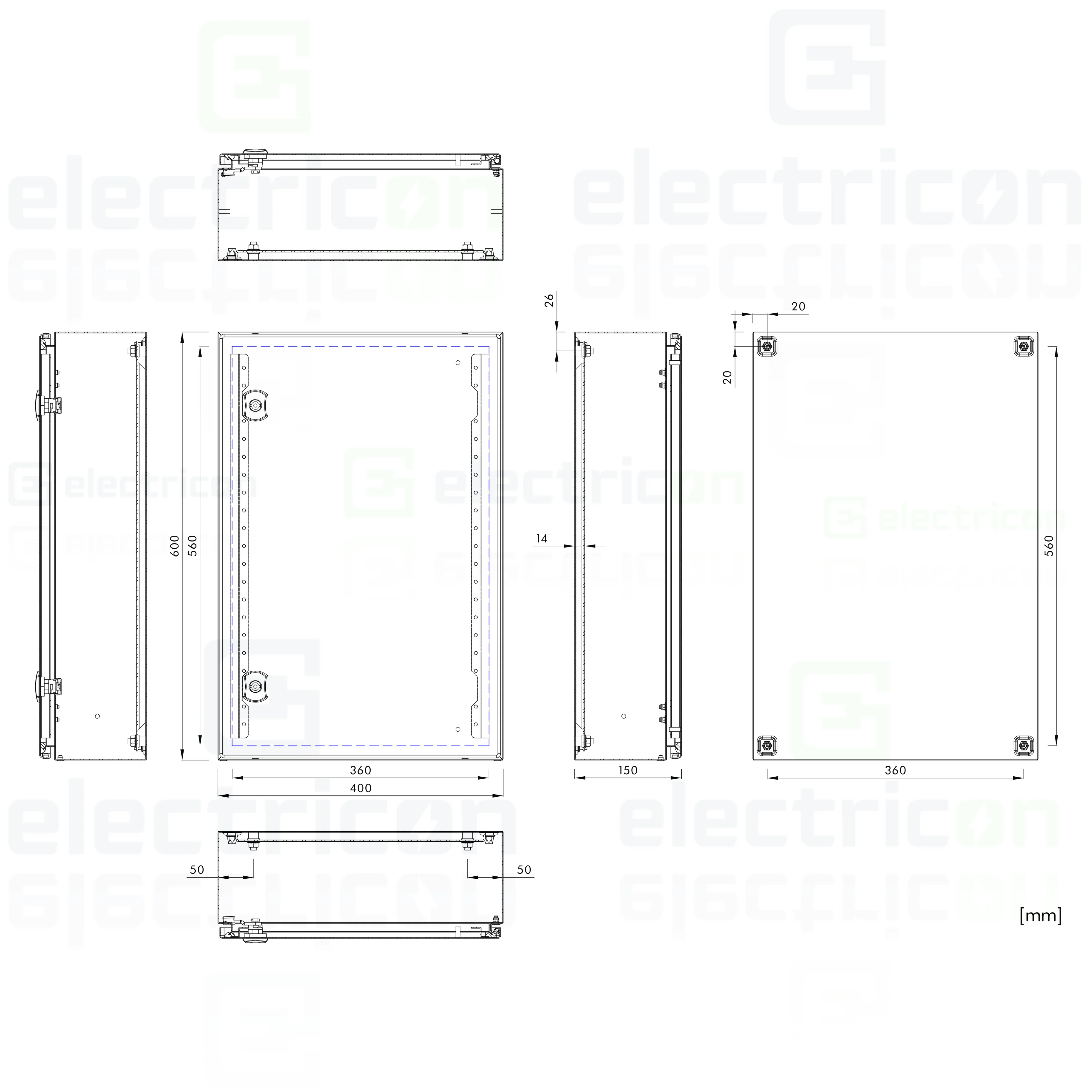 Cutie metalică Schrack 200×400×155 mm IP66 – model WKA204015B [11]