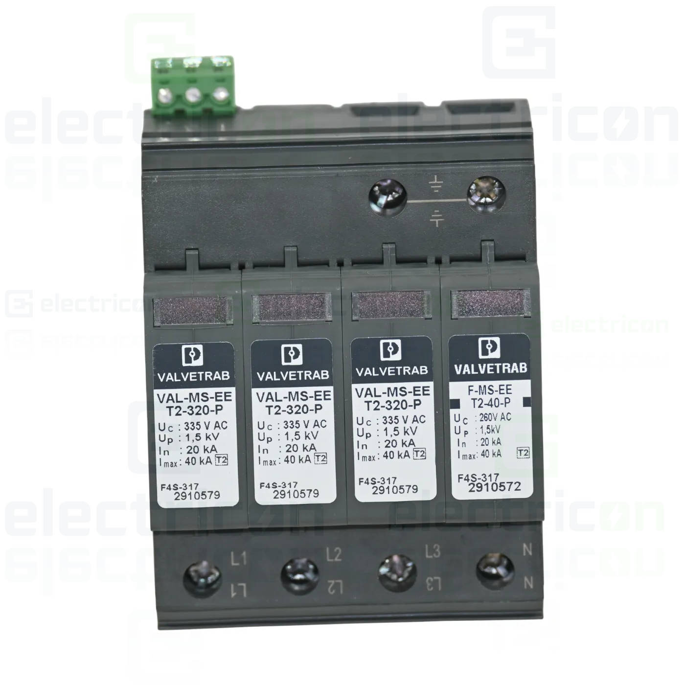 Descarcator la supratensiune T2, 230VAC, 3P+N, VAL-MS-EE-T2-3+1-320-FM, Phoenix Contact, 2910574 [1]