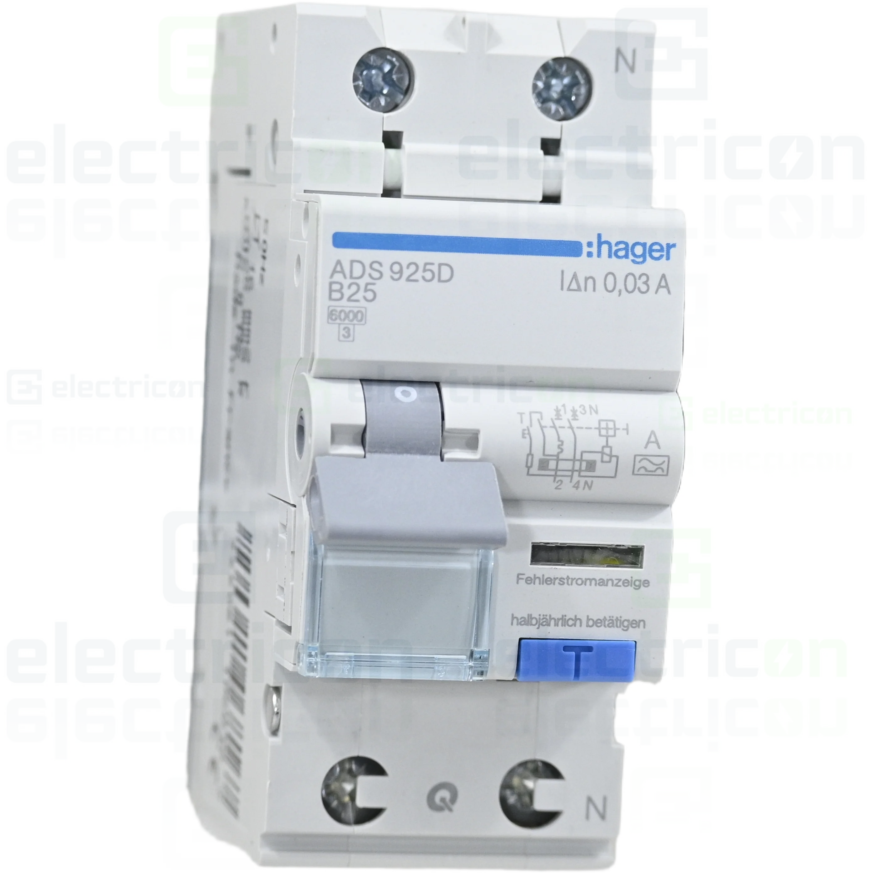 Disjunctor diferențial RCBO B25 30mA tip A 6kA Hager ADS925D [2]