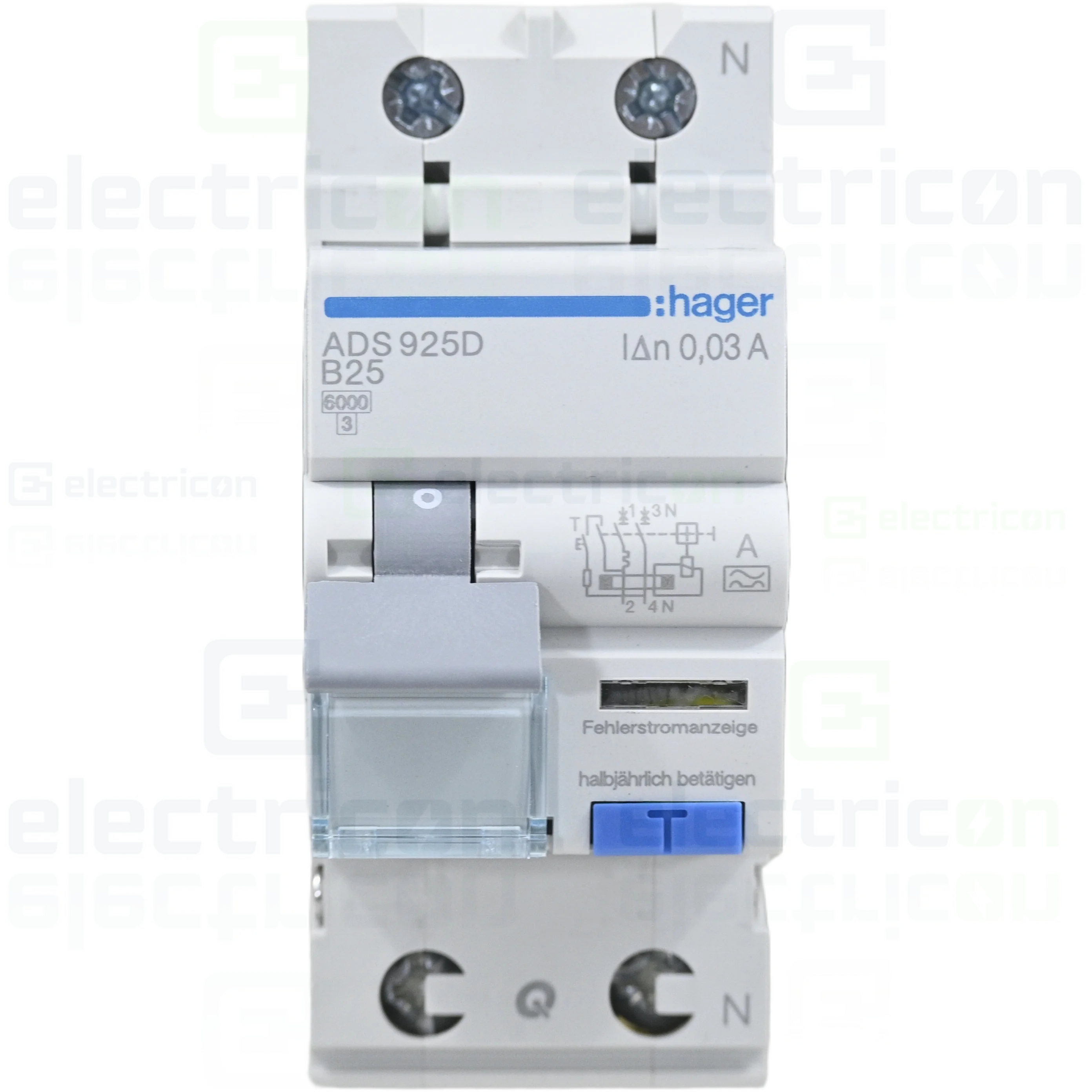 Disjunctor diferențial RCBO B25 30mA tip A 6kA Hager ADS925D [1]