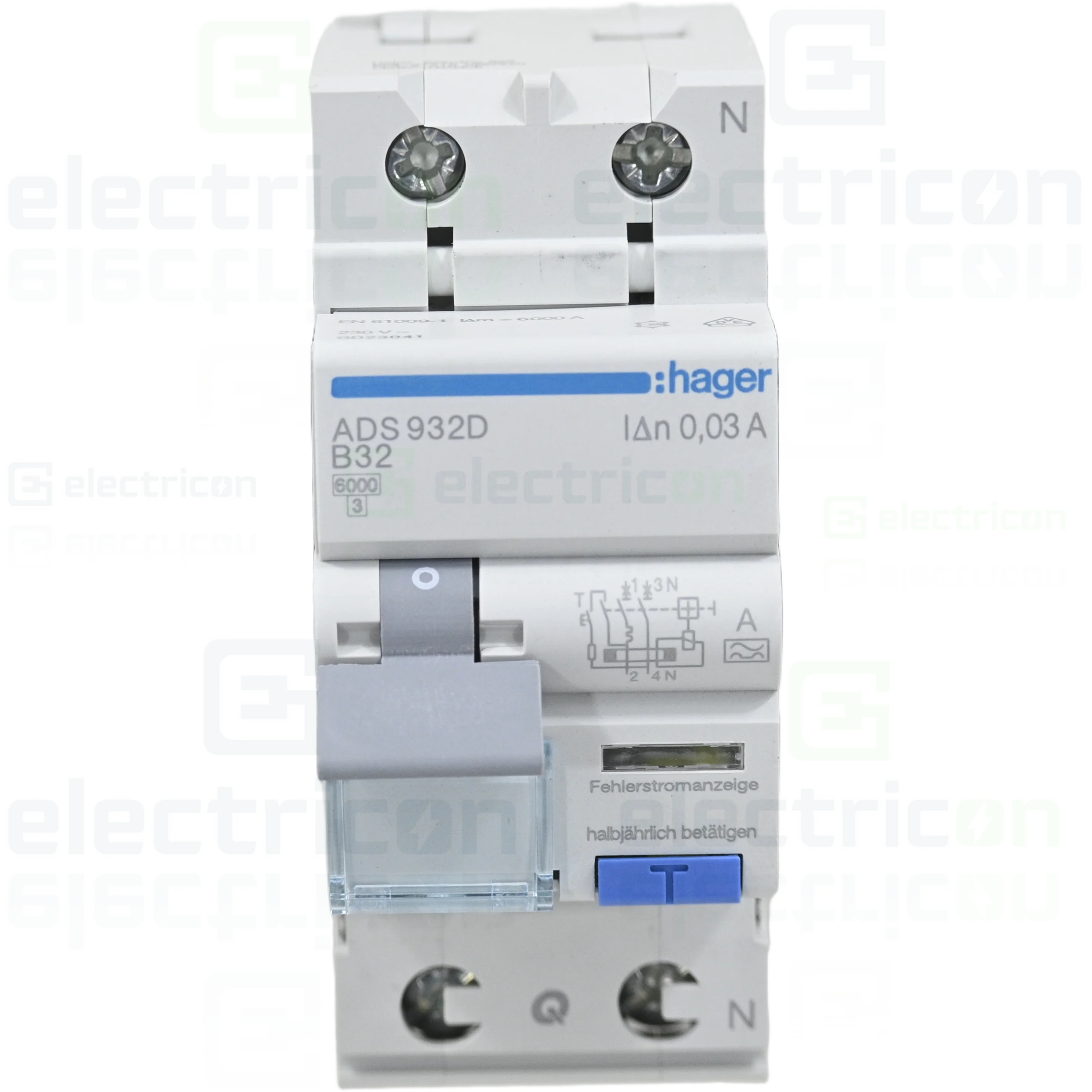 Disjunctor diferential RCBO B32 30mA tip A 6kA Hager ADS932D [1]