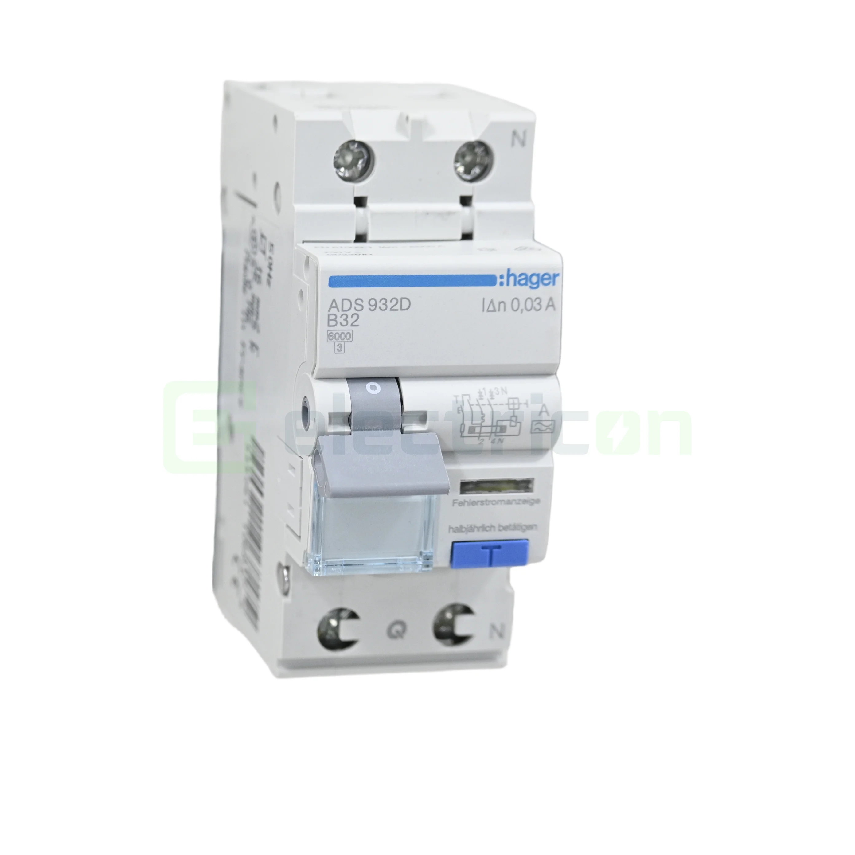 Disjunctor diferential RCBO B32 30mA tip A 6kA Hager ADS932D [2]