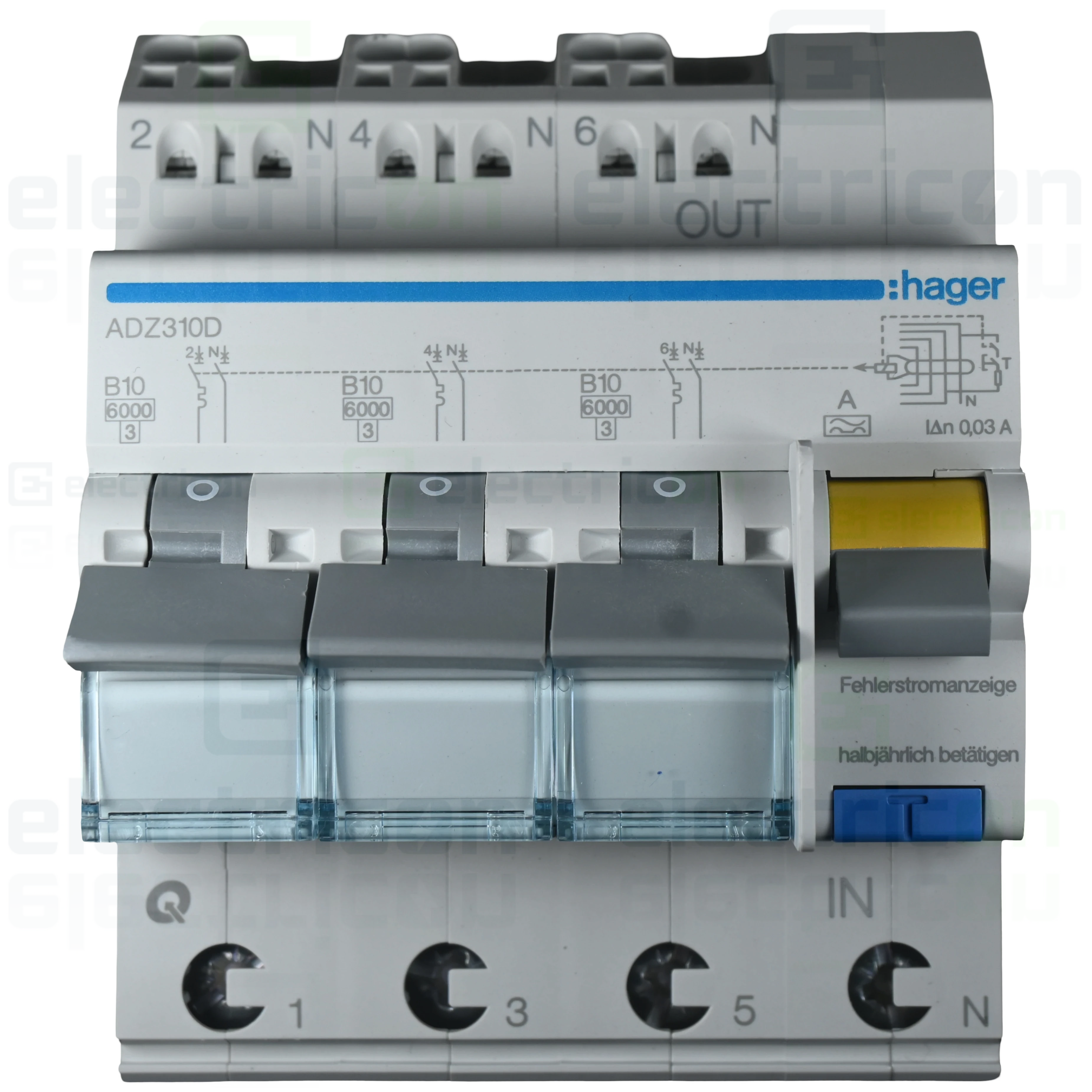 Disjunctor diferential 10A/30mA Hager - ADZ310D [1]