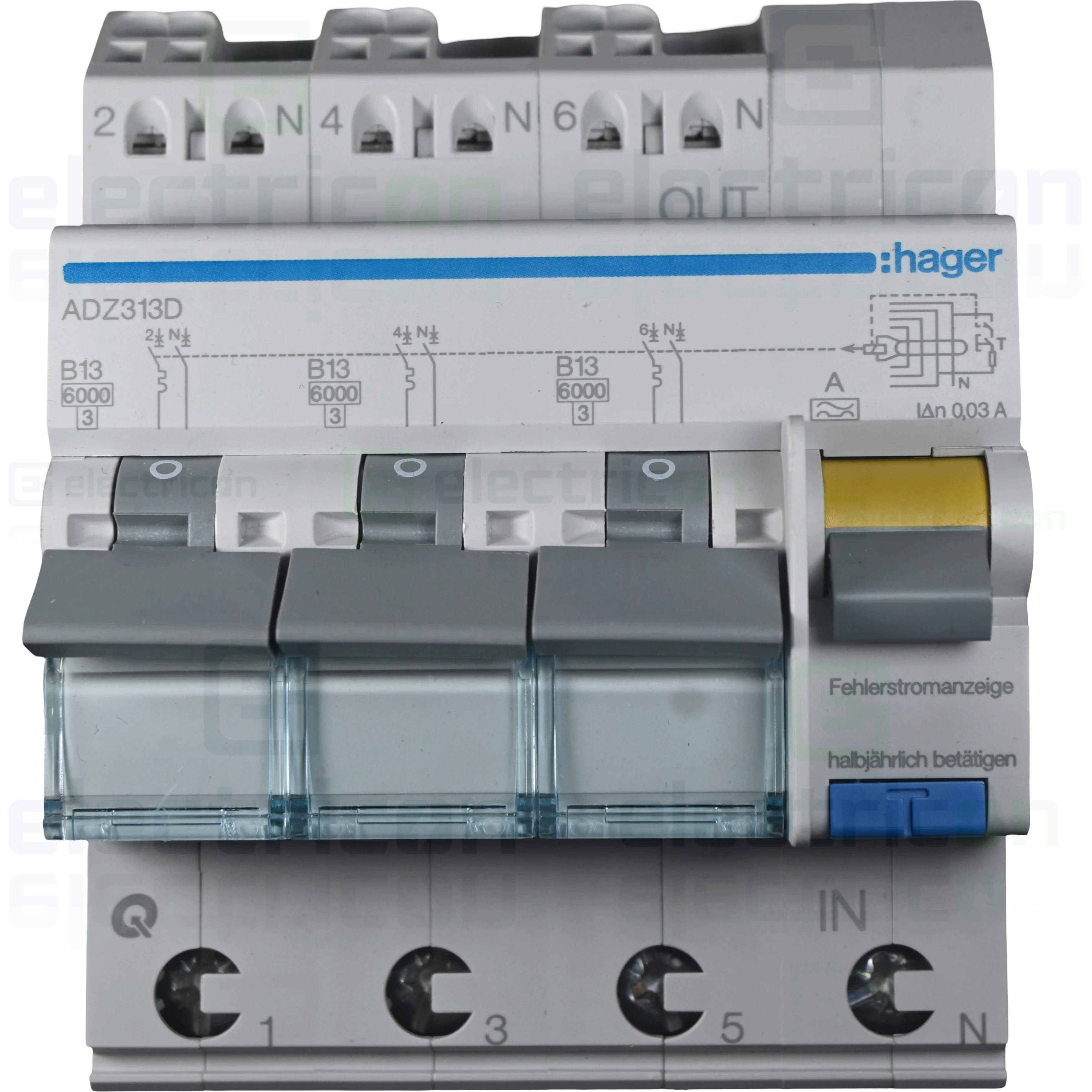 Disjunctor diferential 13A/30mA Hager - ADZ313D [1]