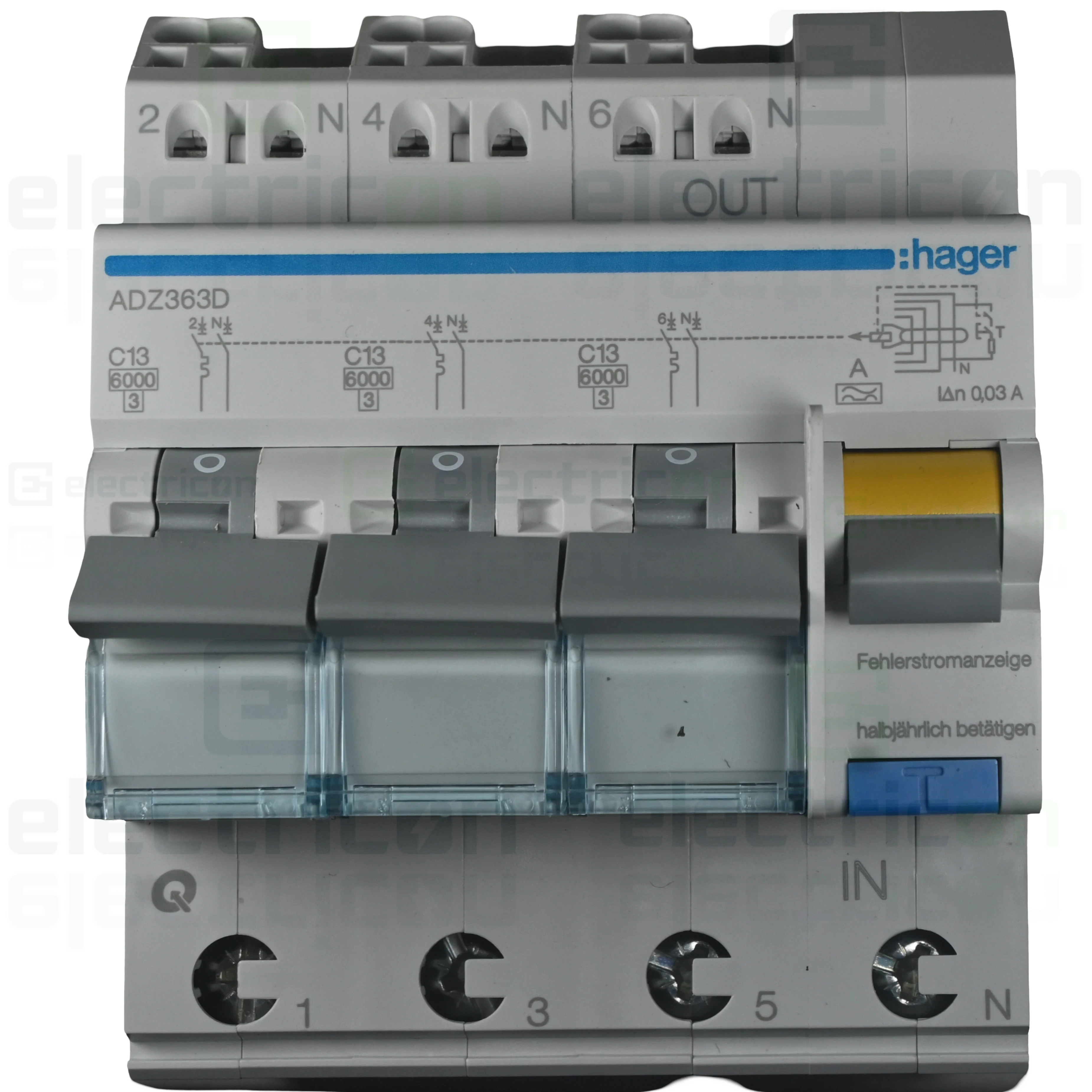 Disjunctor diferential 13A/30mA Hager - ADZ363D [1]
