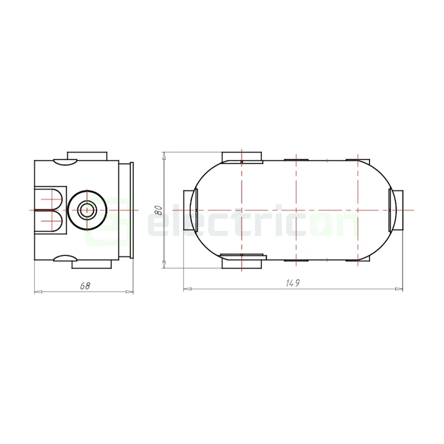 Doză aparataj, dublă, sub tencuială, Ø68 mm, etanșă, cu buzunar, ECON, Kaiser, 1656-21 [2]