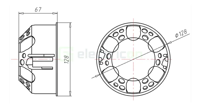 Doza simplă diametru mare Kaiser O-range ECON, Ø120 mm, cu capac, halogan-free, 9273-78 [3]
