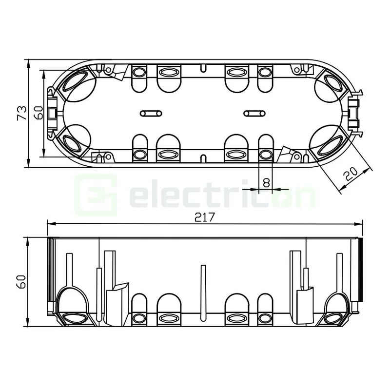 Doză aparataj triplă Pawbol A.0093K Ø3x68 adâncime 60mm încastrată [6]