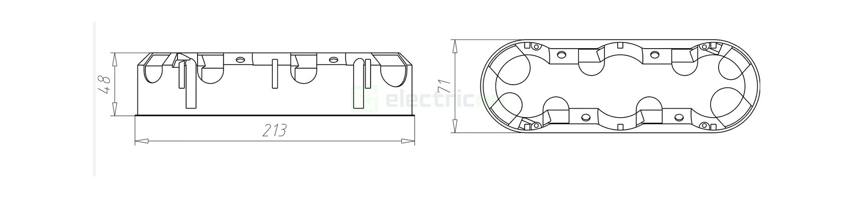 Doza triplă rigips Kaiser O-range ECON 3, Ø3×68 mm, etanșă, fără halogeni, 9253-78 [2]