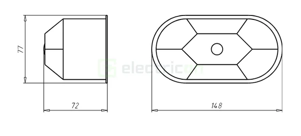 Doza dublă fonoabsorbantă electronice Kaiser, Ø2×74 mm, izolare 78 dB, gri-albastru, 9069-94 [2]