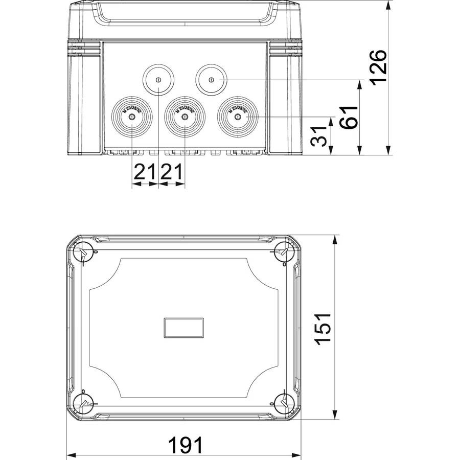 Doze de derivație X10 T LGR cu banda de borne 177x137x100, OBO Bettermann, 2005 206, OBO Bettermann, 2005206 [2]
