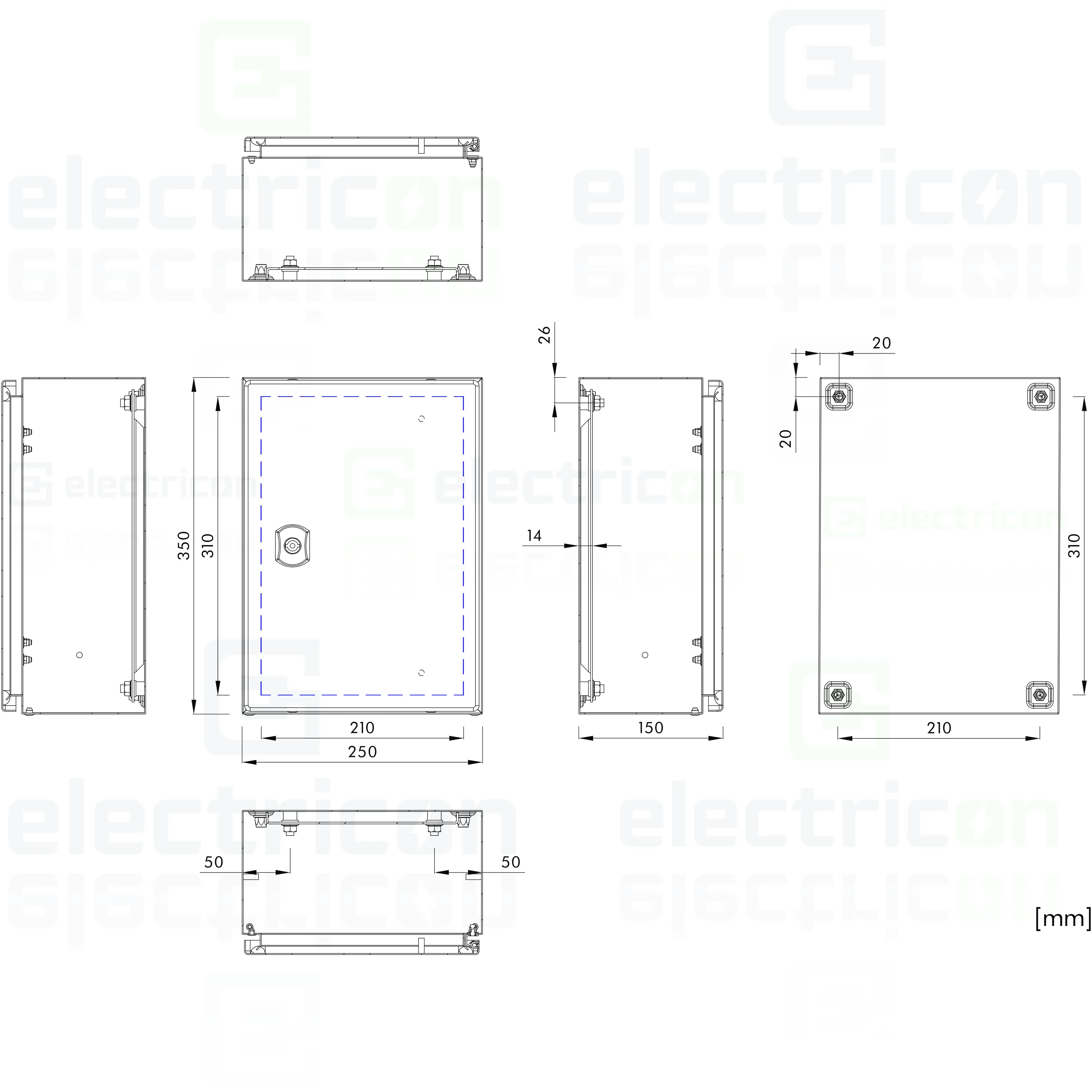Dulap metalic, 350x250x150mm, IP66/IK10, Schrack, WSA3525150 [10]