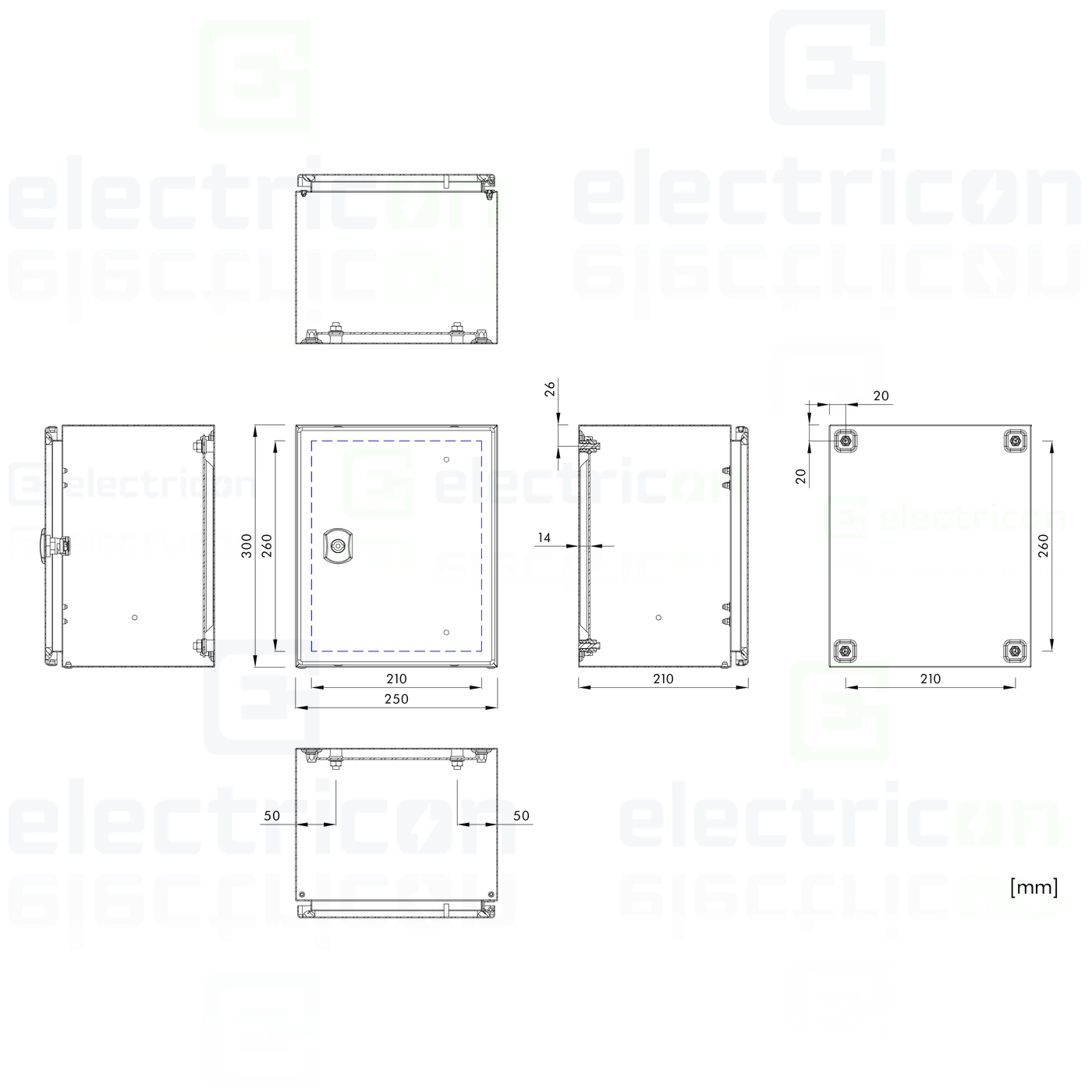 Dulap metalic cu contrapanou si usa, IP66, 500x300x210 mm, Schrack, WSA5030210 [2]