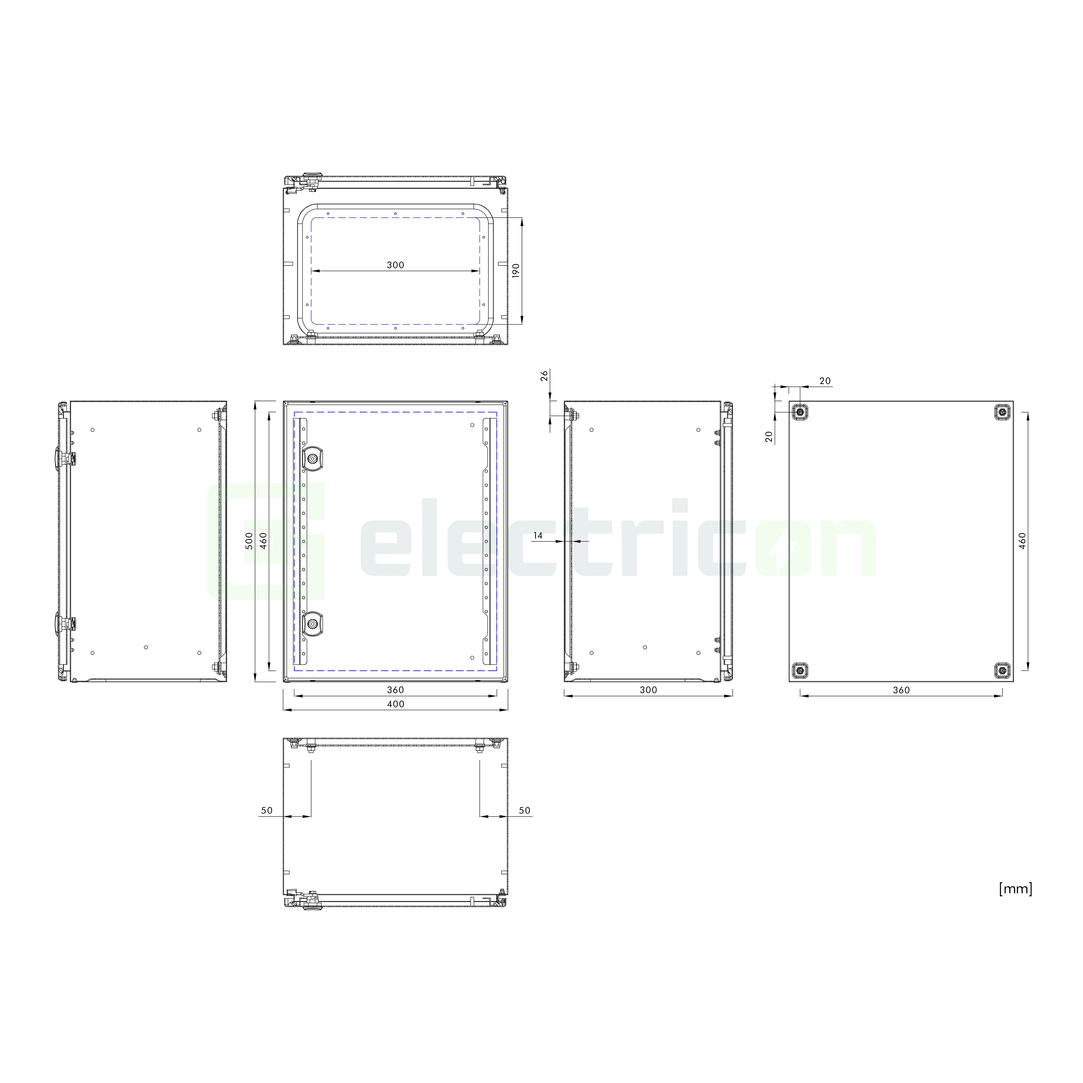 Dulap metalic 500x400x300 IP66 Schrack WSA5040300 [2]