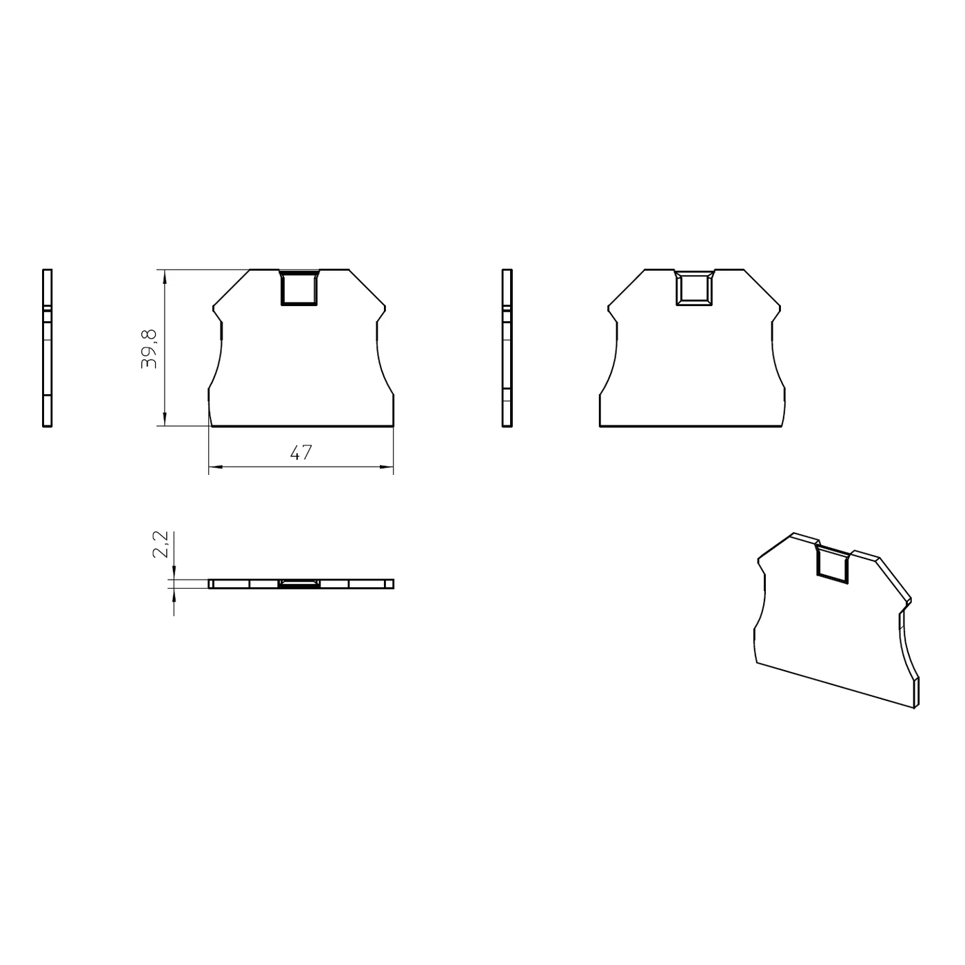 Element terminal pentru clema Phoenix Contact serie UT 6, gri, D-UT 2,5/10, Phoenix Contact, 3047028 [2]