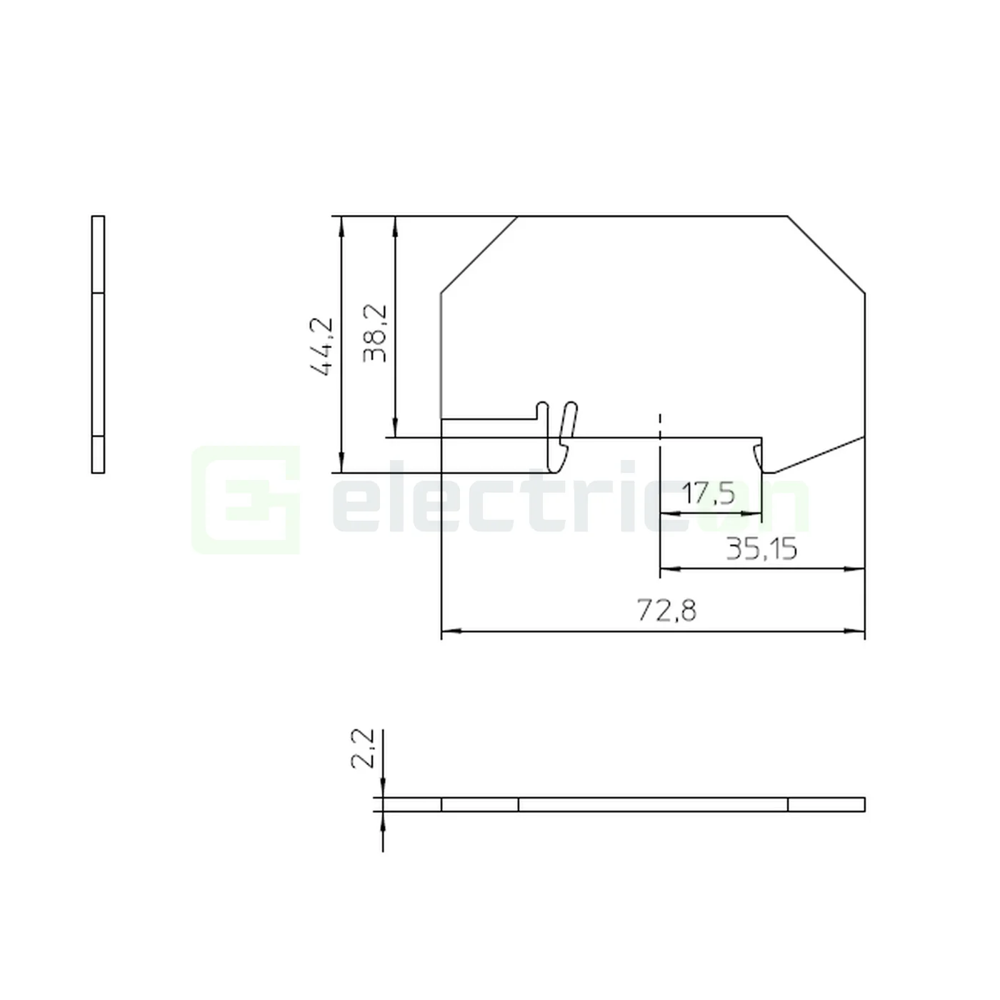 Element terminal pentru cleme sir gama XTV 6, gri, grosime 2mm, APT-XTV 6, Phoenix Contact,1329523 [2]