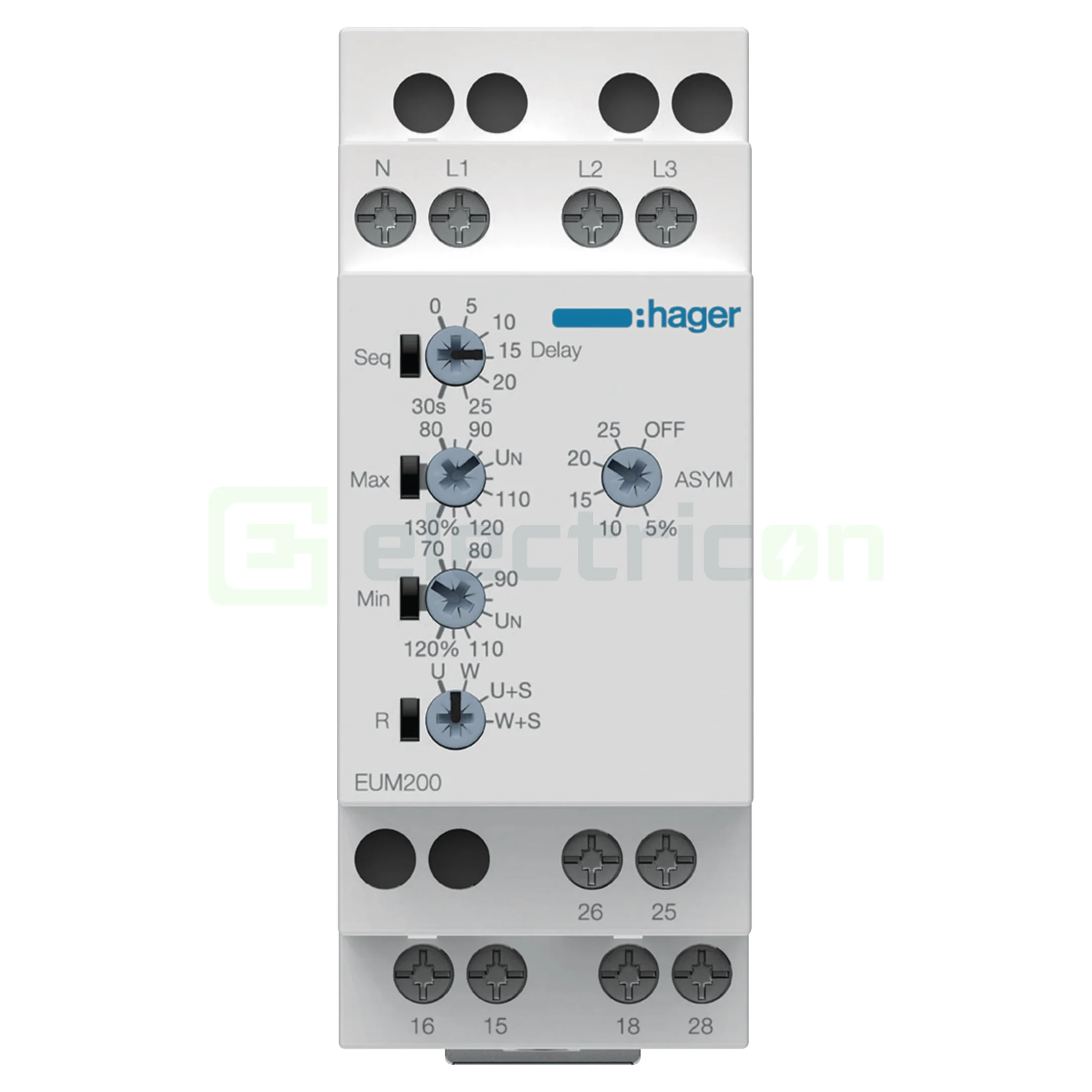 Releu control monitorizare tensiune Hager EUM200 (1P+N/3P+N, 2 contacte) [2]