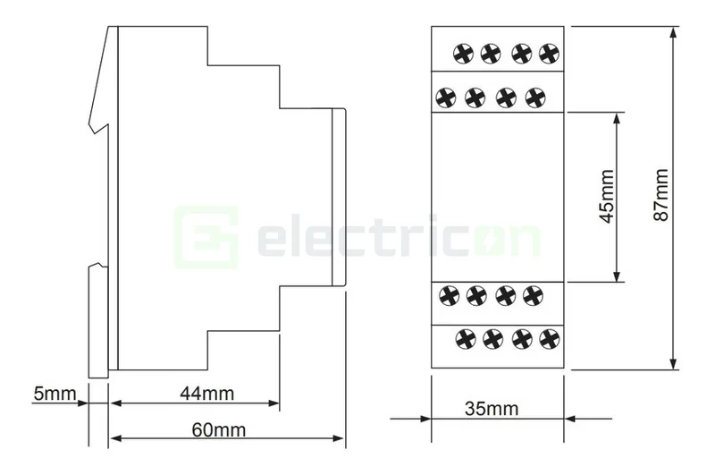 Releu control monitorizare tensiune Hager EUM200 (1P+N/3P+N, 2 contacte) [4]