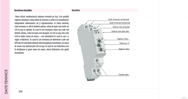 Releu monitorizare tensiune trifazica sub/supratensiune, 230-400VAC, 8A, 1N, HRN-54N, ETI, 002471412 [2]