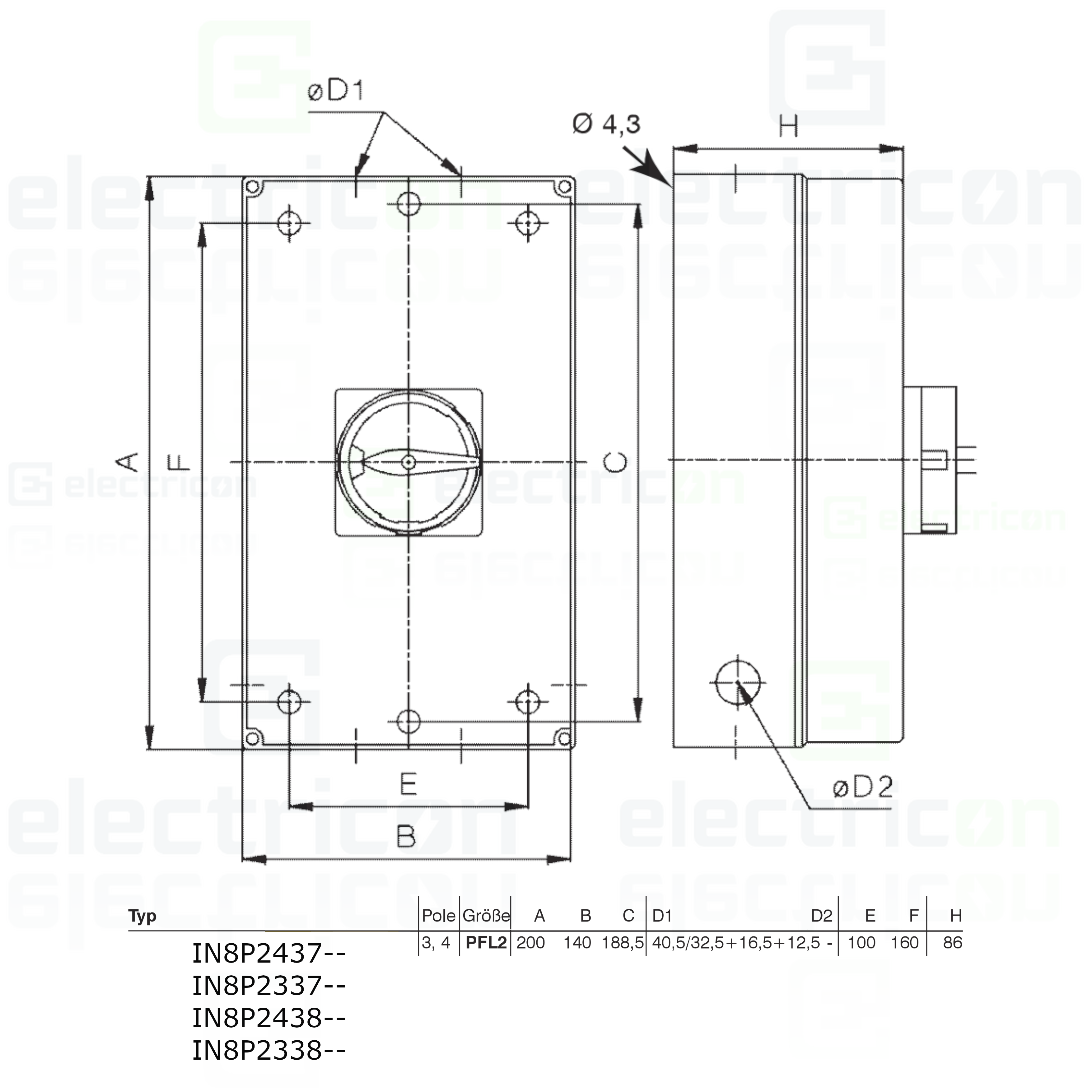 Intrerupator ON-OFF de urgenta, 4P, 63A, Schrack, IN8P2437 [6]