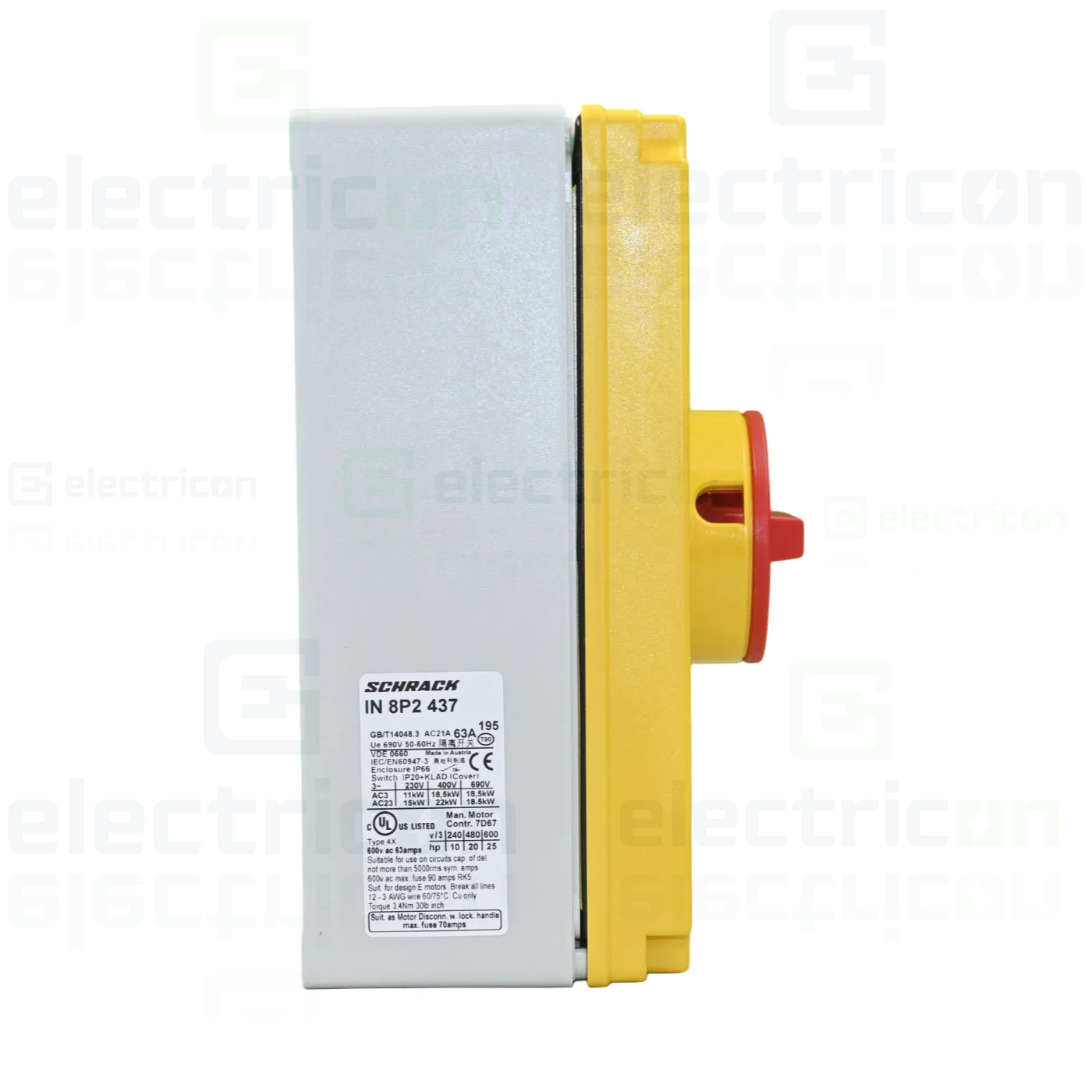 Intrerupator ON-OFF de urgenta, 4P, 63A, Schrack, IN8P2437 [4]