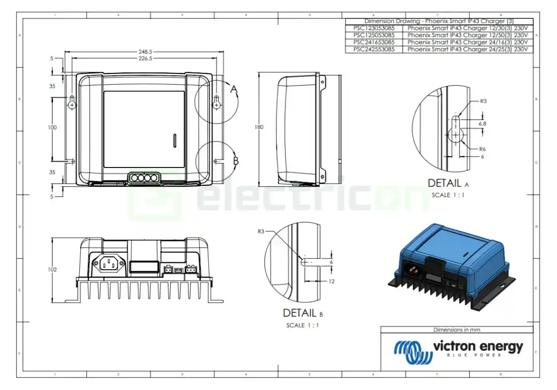 Incarcator de retea Victron Energy Phoenix Smart IP43 Charger 12 50 (3) [3]