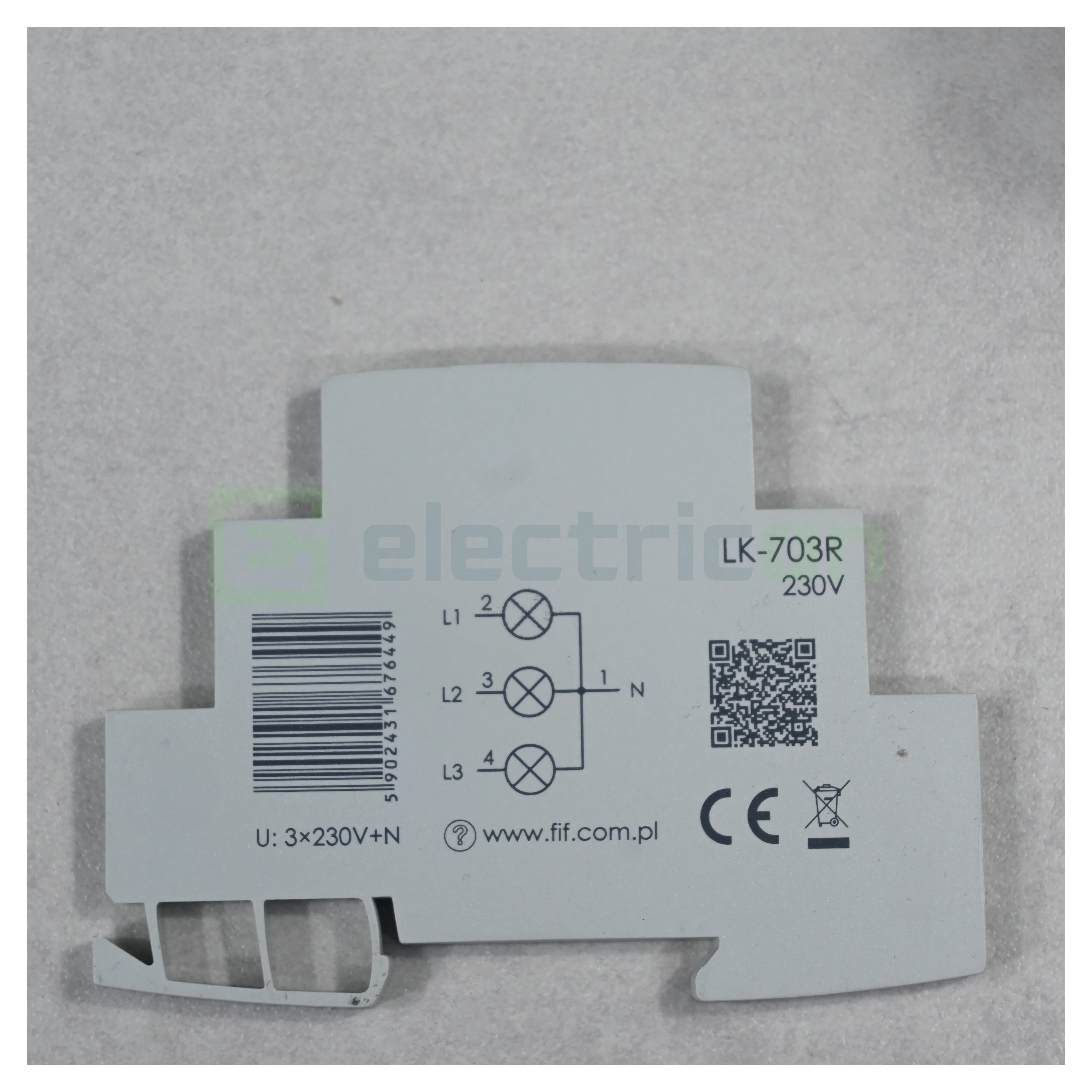 Indicator LED modular roșu Slim trifazic 230 V LK‑703R, F&F Filipowski, LK-703R-230V [3]