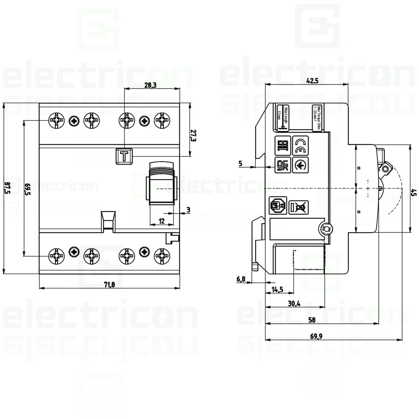 RCCB ETI 63A 3P+N 300mA tip eV stații EV [2]