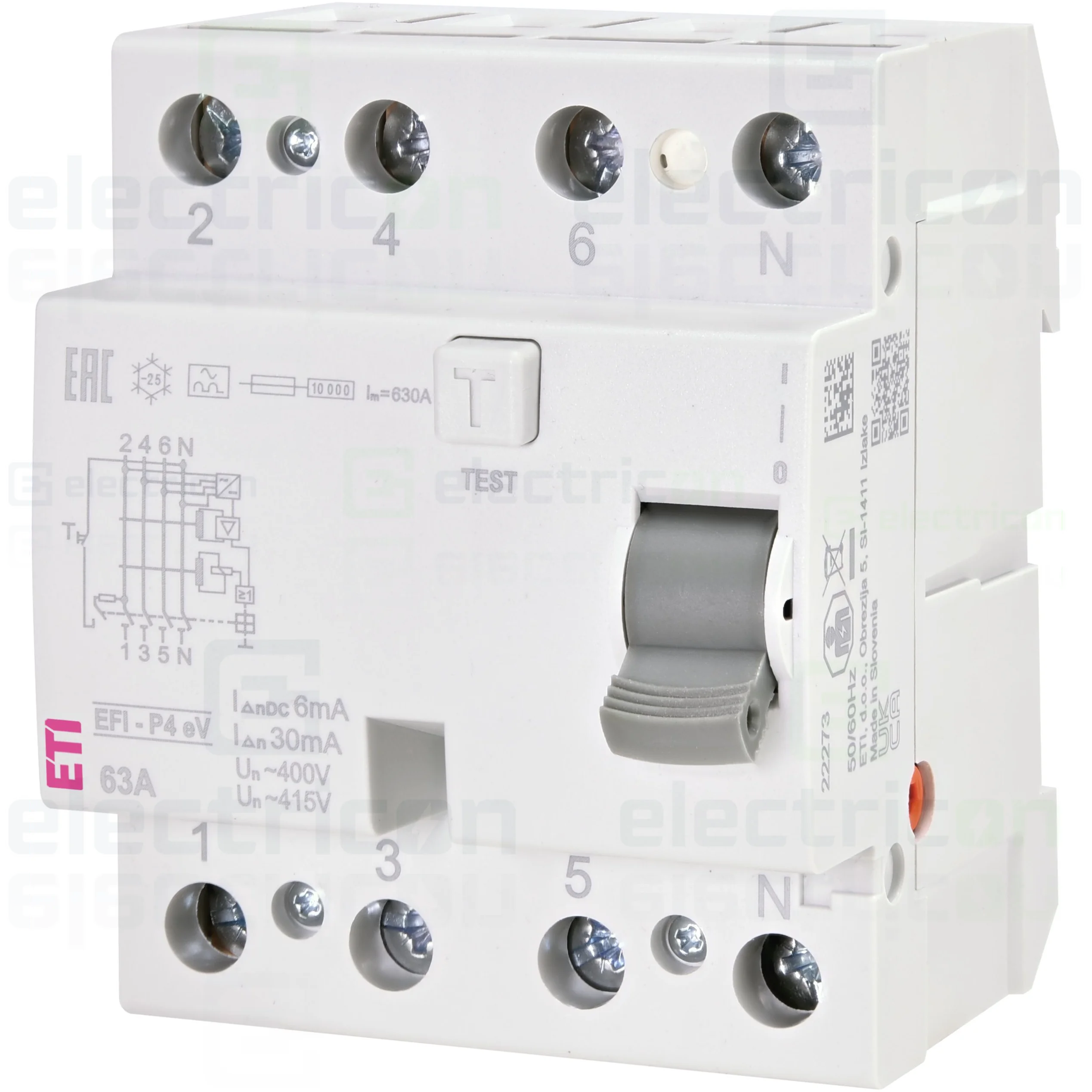 RCCB ETI 63A 3P+N 300mA tip eV stații EV [1]