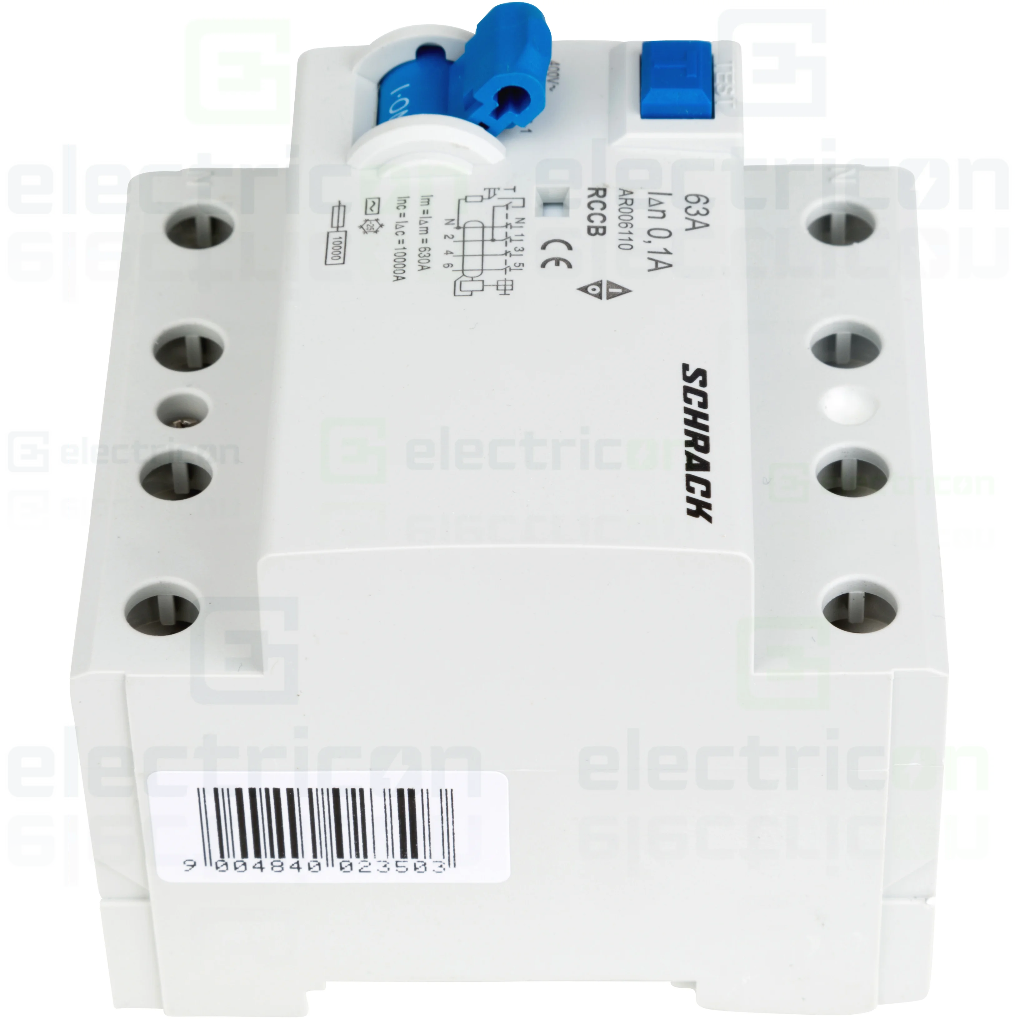 Intrerupator diferential RCCB, 4P, 100mA, 10kA, tip A, 63A, Amparo, Schrack [4]