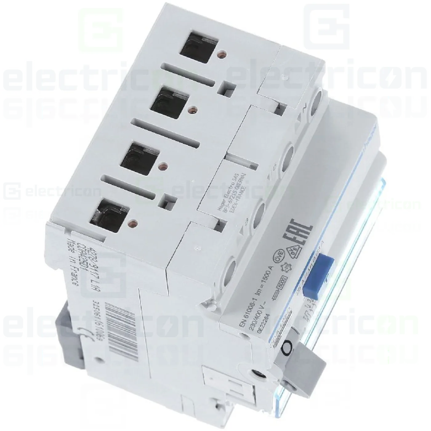 Intrerupator RCCB 4P 30mA 25A tip A Hager CDA425D [6]