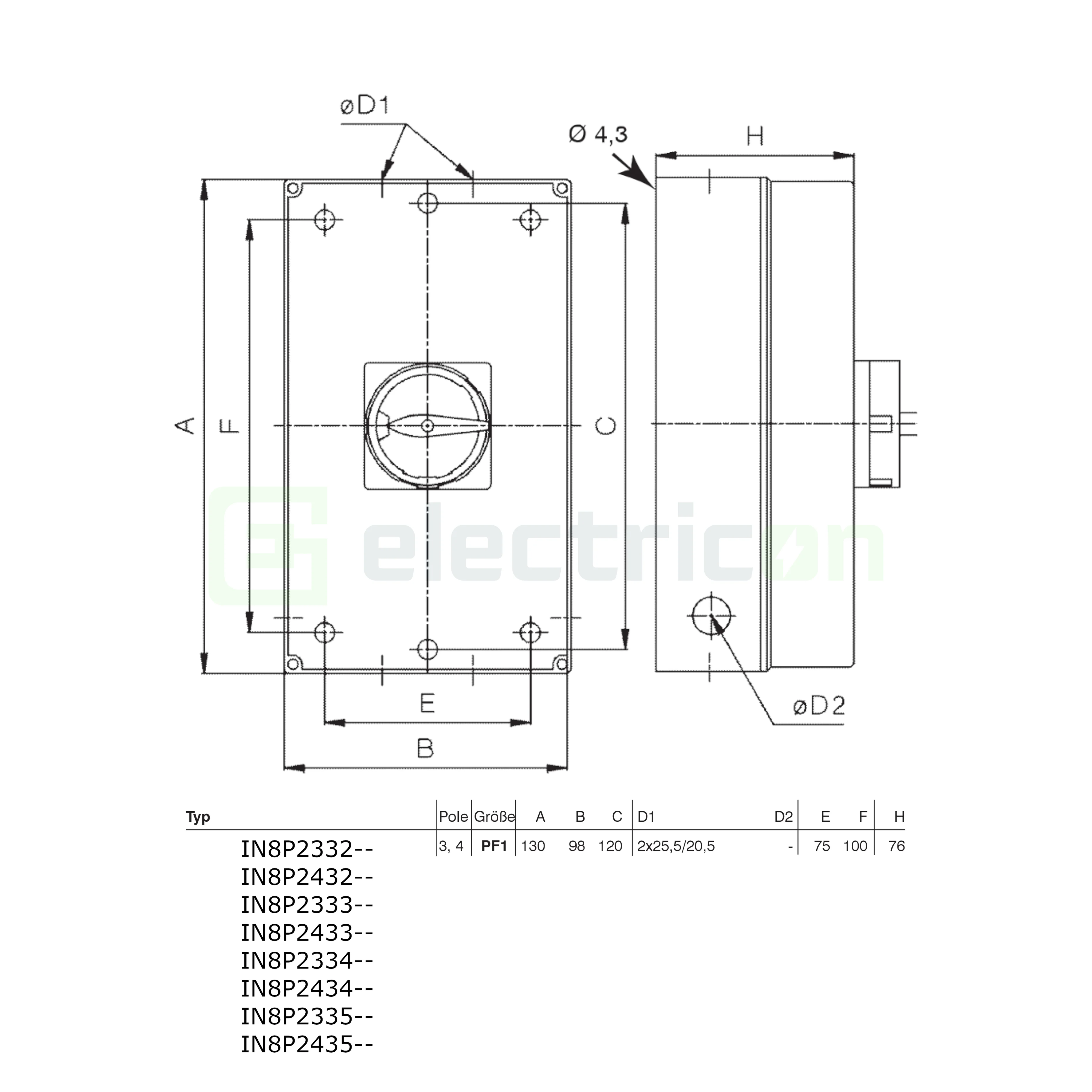 Intrerupator ON-OFF de urgenta, 4P, 40A, Schrack, IN8P2435 [9]