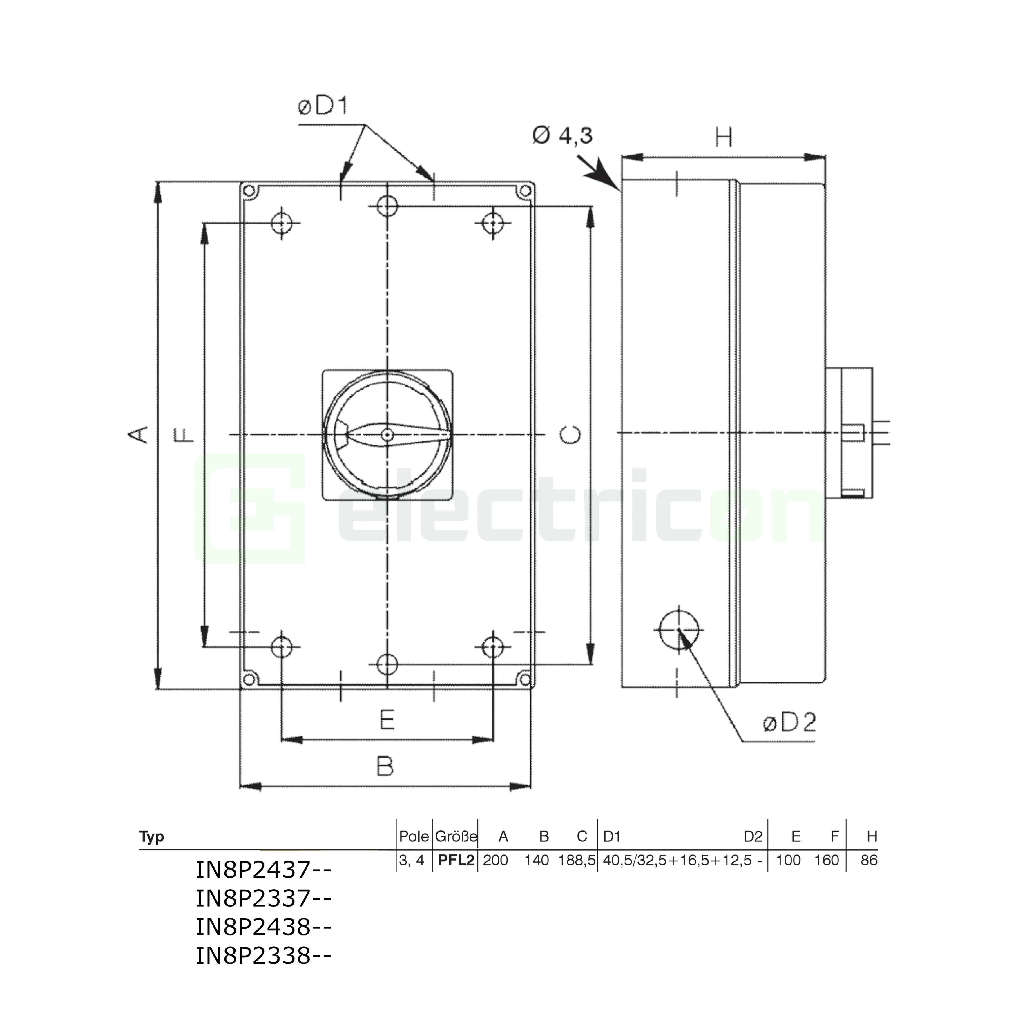 Intrerupator ON-OFF de urgenta, 4P, 63A, Schrack, IN8P2437 [6]