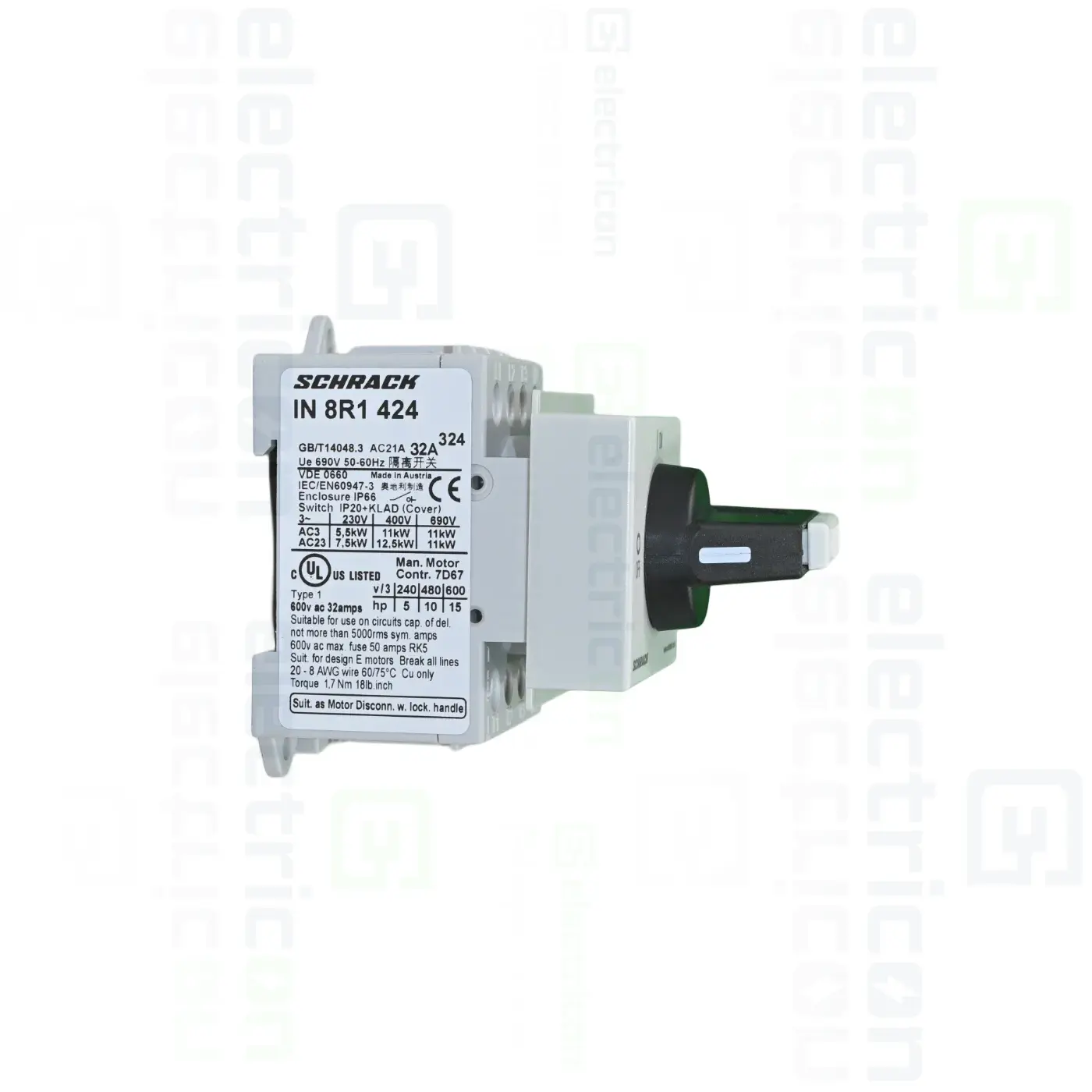 Intrerupator principal, 4P, 32A, 12.5 kW, Schrack, IN8R1424 [2]