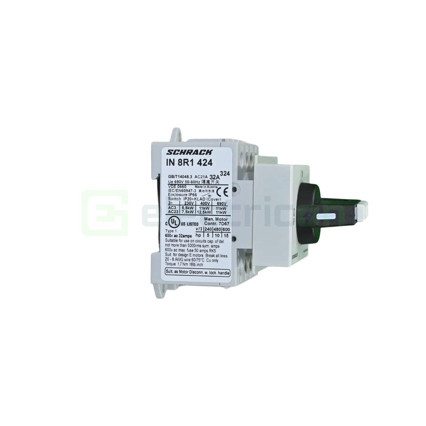 Intrerupator principal, 4P, 32A, 12.5 kW, Schrack, IN8R1424 [4]