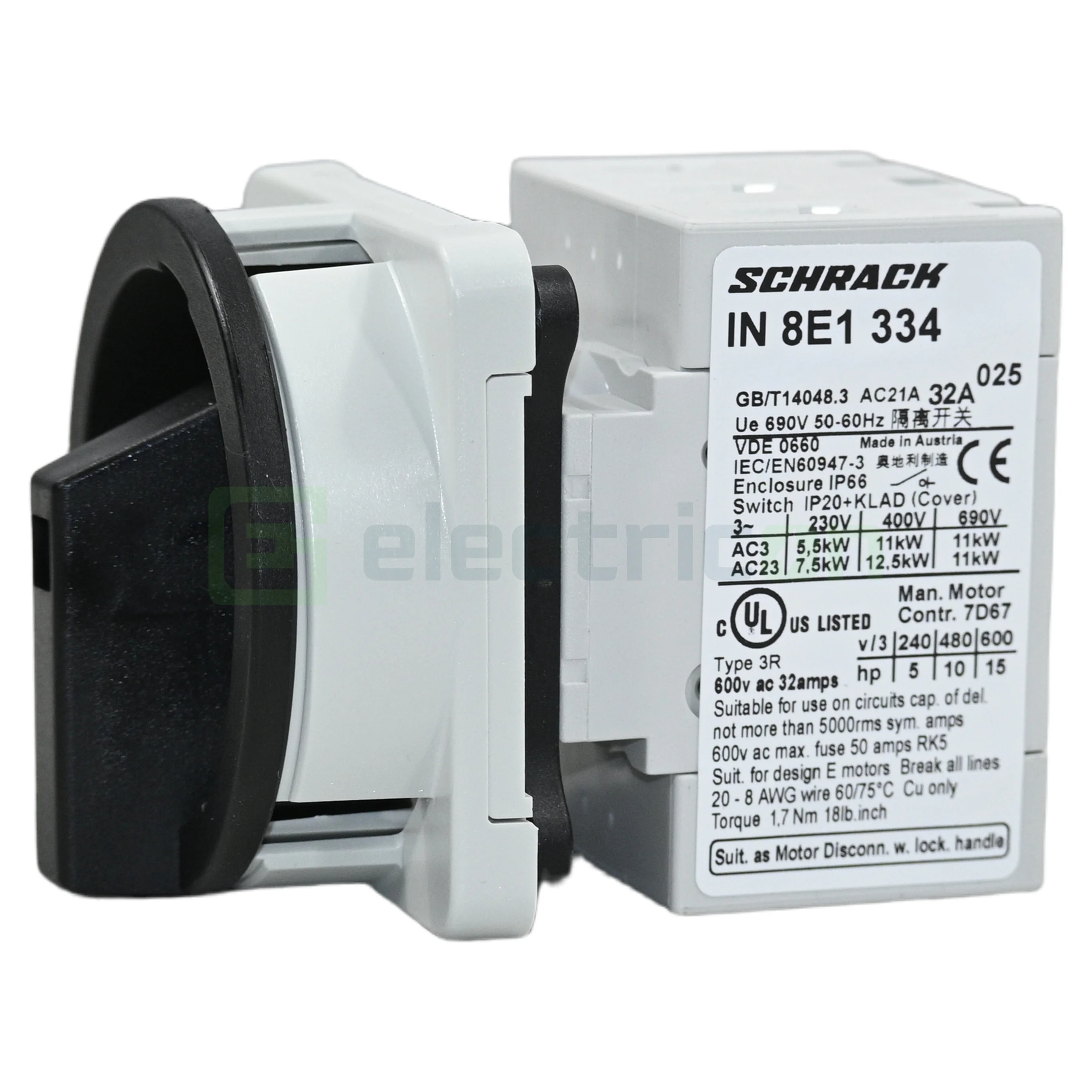 Întrerupător comutator principal 32A Schrack pentru tablou electric [3]