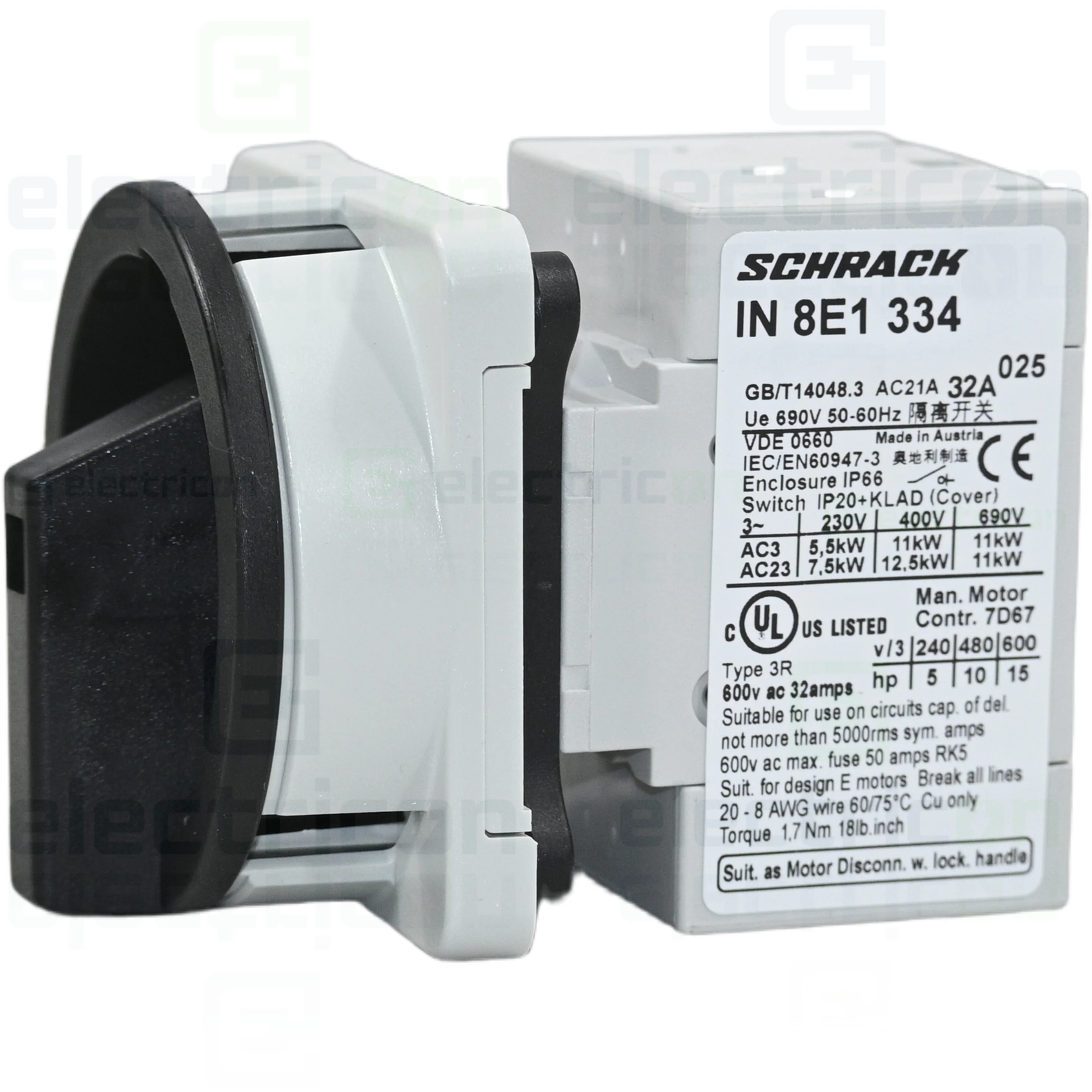 Întrerupător comutator principal 32A Schrack pentru tablou electric [2]