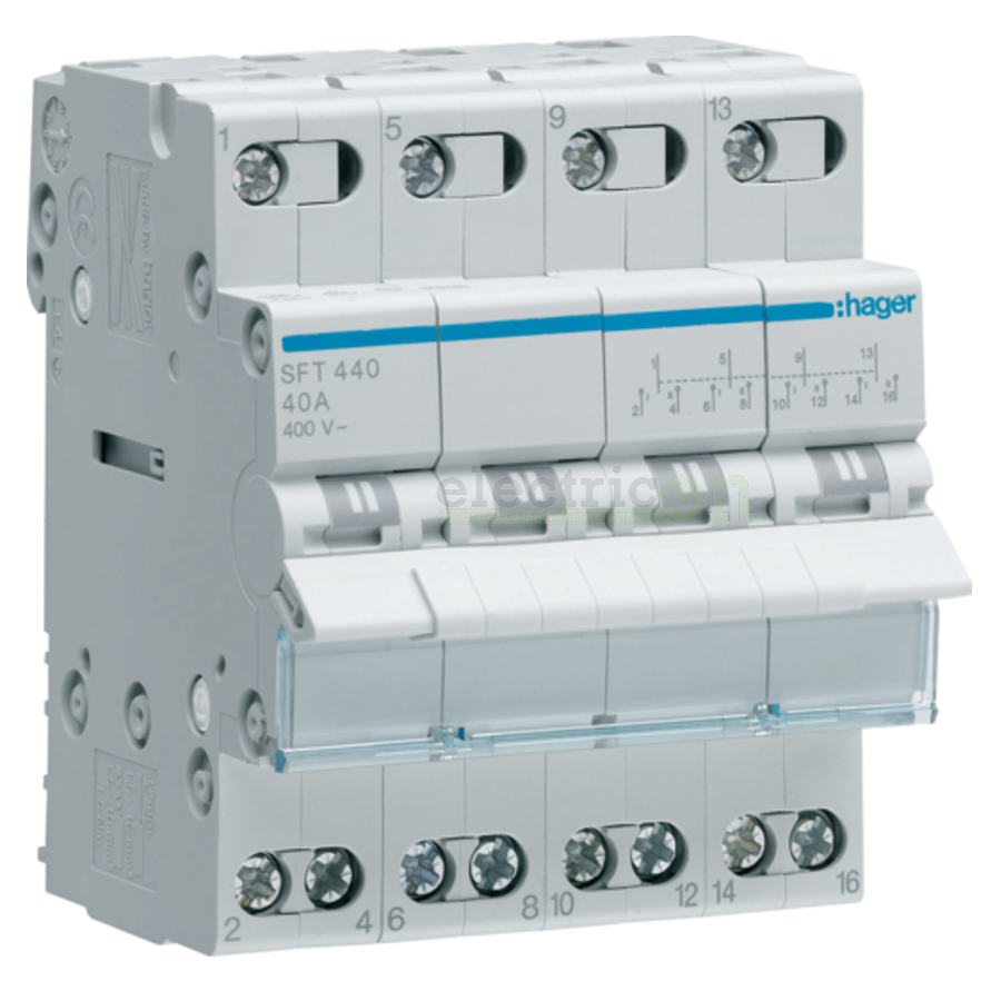 Inversor 4P 40A, 400V I-0-II, punct comun superior 4M [2]