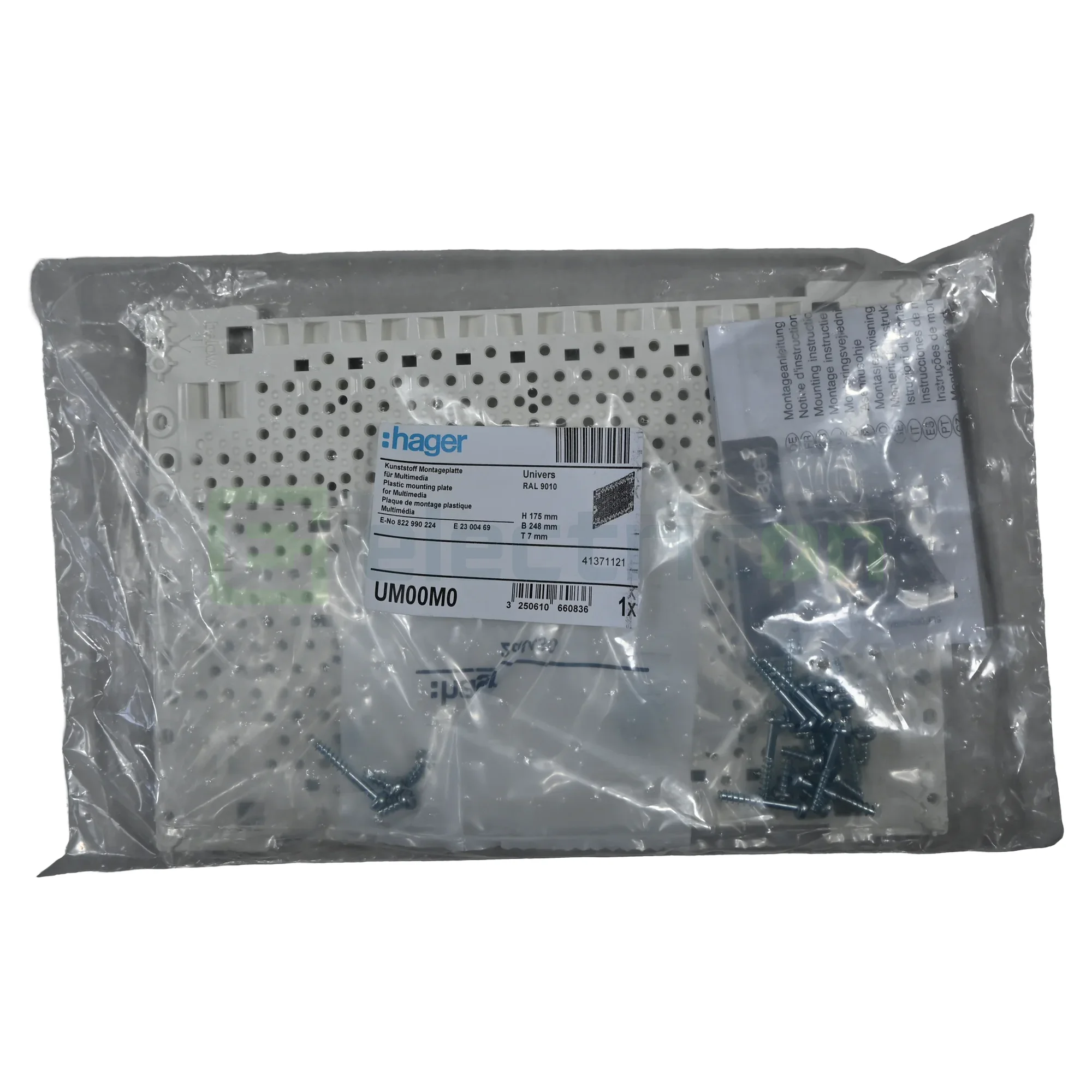 Panou de montaj din plastic 175x250mm pentru tablouri FWU si FWB Hager, UM00M0 [3]