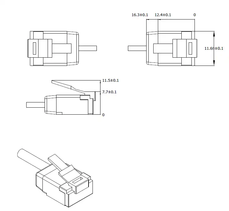 Patchcablu SLIM U/FTP, Cat 6A, 10 GBps, AWG 32, 0.15m, LSOH, Schrack, H6GYG00K1B [4]