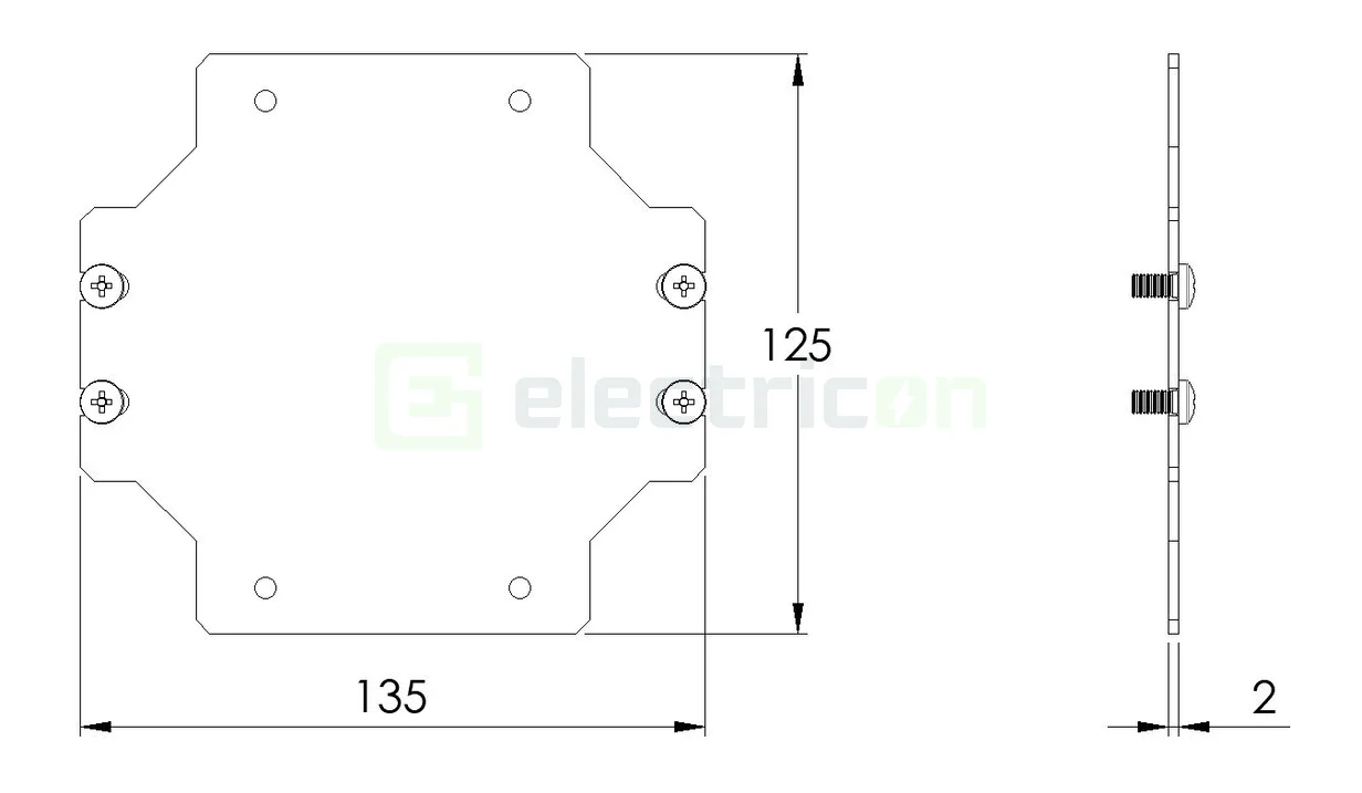 Placă montaj Schrack 150×150 mm – model WKAMP1515 [2]