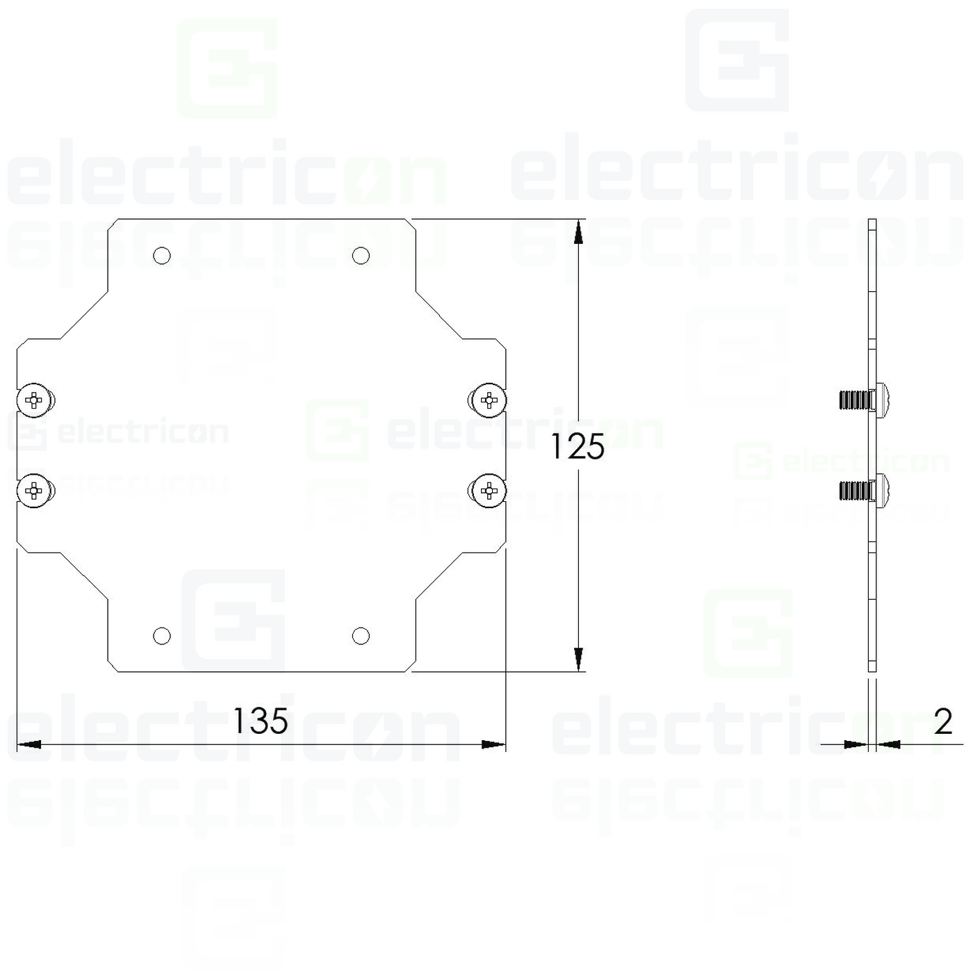 Placă montaj Schrack 150×150 mm – model WKAMP1515 [2]