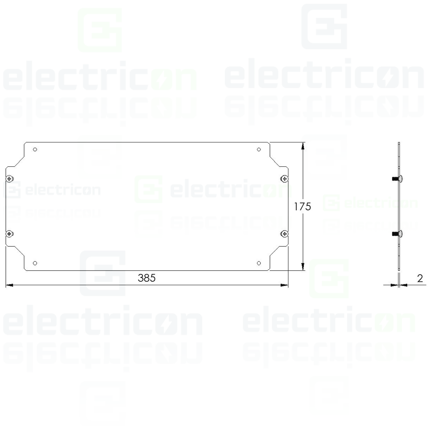 Placă de montaj (contrapanou) Schrack WKAMP2040 din oțel galvanizat, 200x400mm [2]