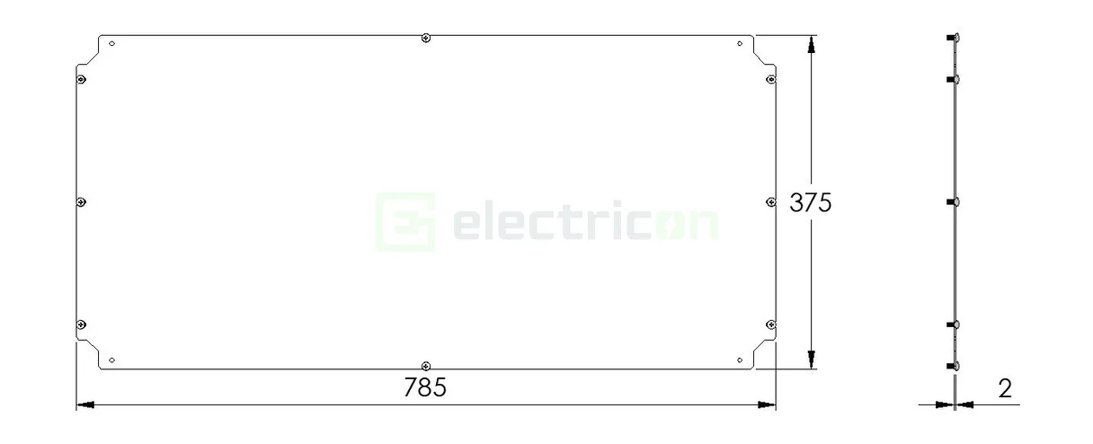 Placă montaj Schrack 400×800 mm – model WKAMP4080 [2]