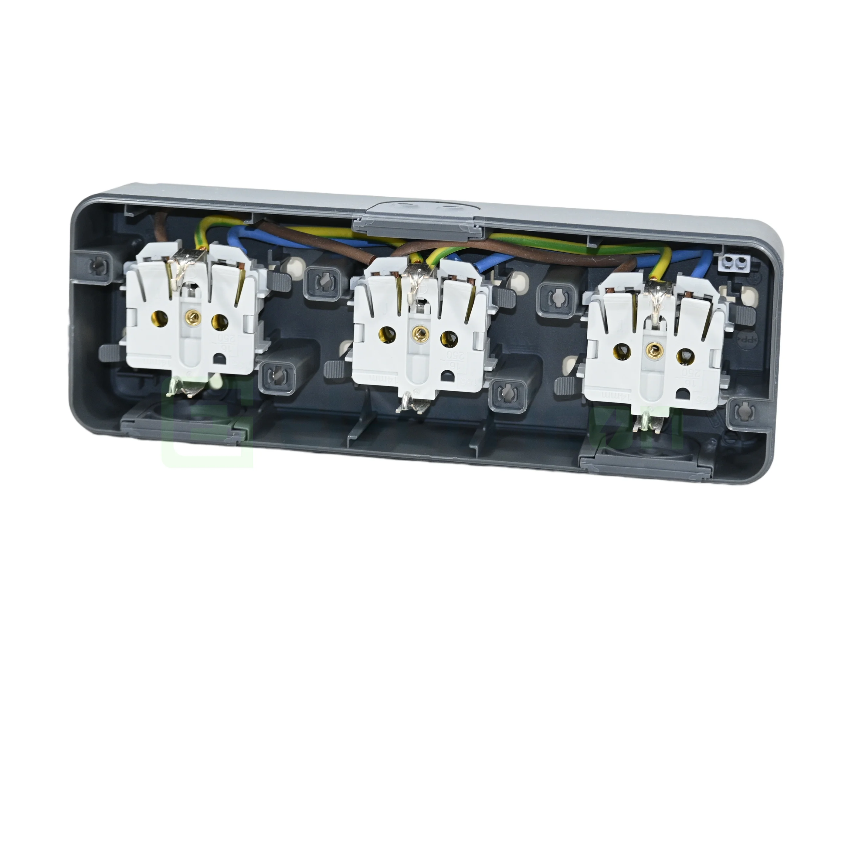 Priză triplă aparentă etanșă Berker W.1 gri [3]