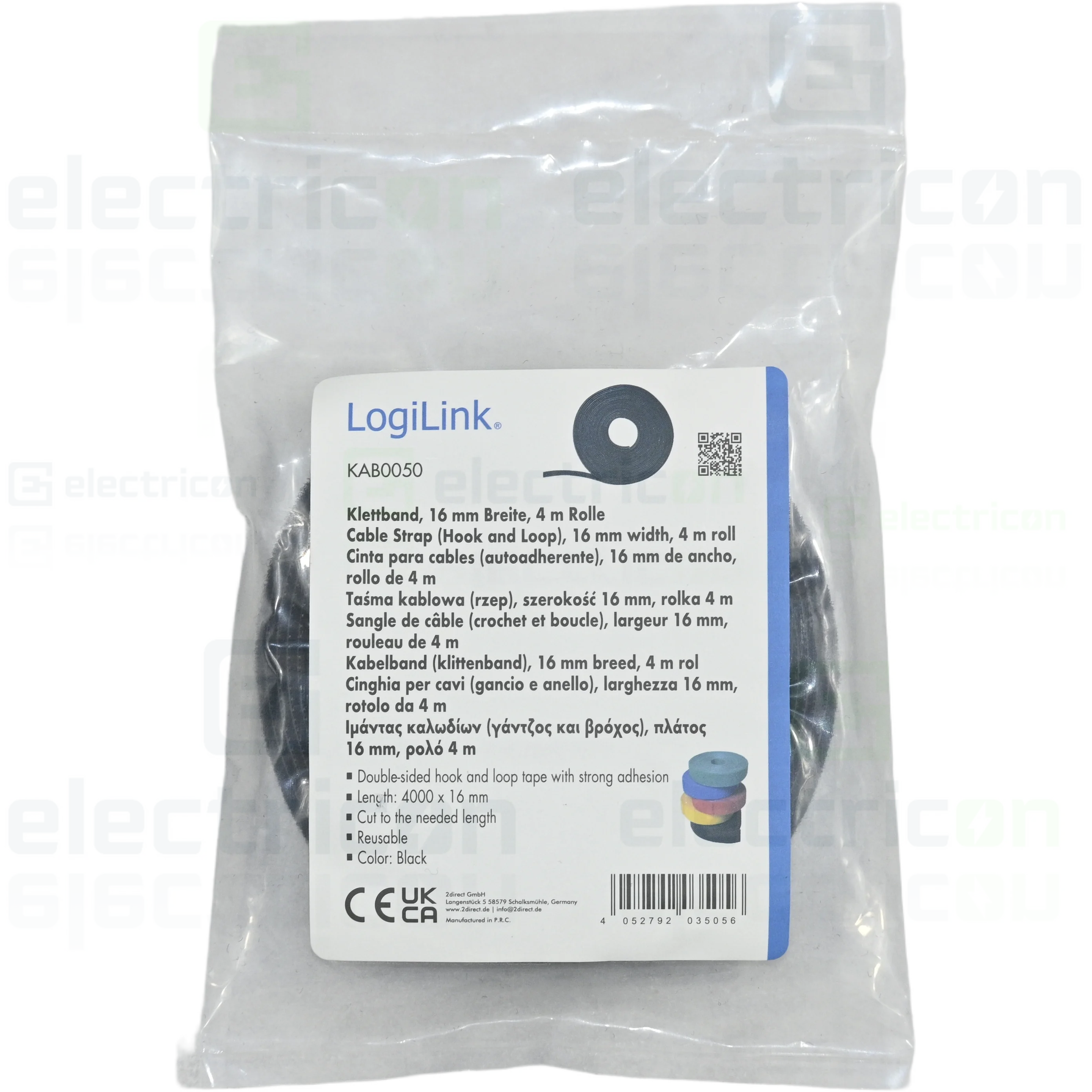 Colier velcro negru 16mm 4m Schrack management cabluri [2]