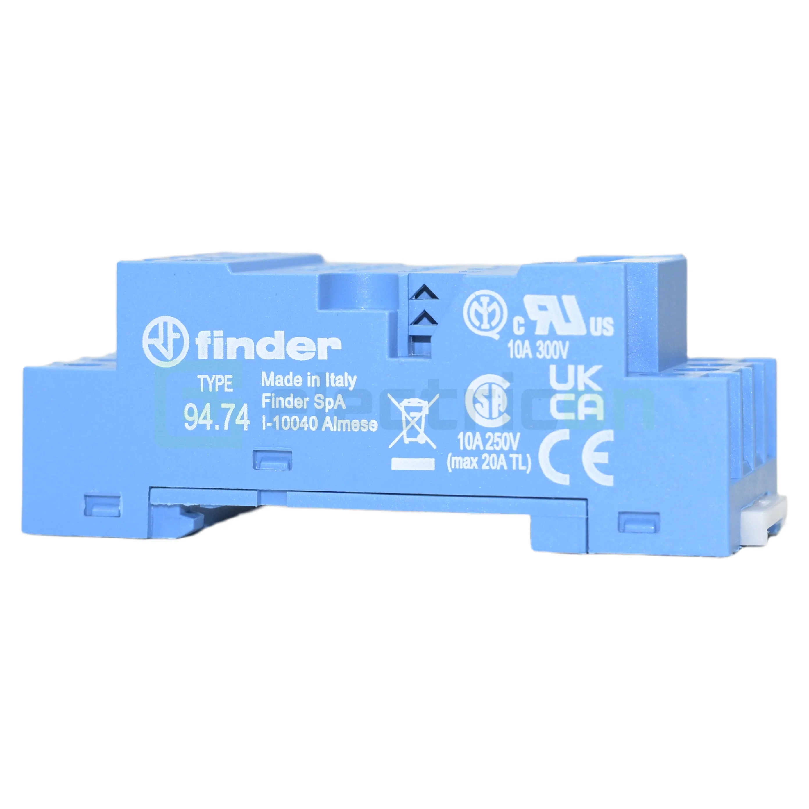 Soclu releu Finder 94.74, intermediar 14 pini, seria 55 (55.32, 55.34, 85.02, 85.04), șină DIN [3]