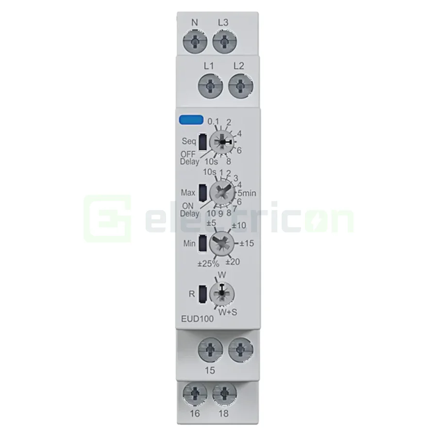 Releu de control, monitorizare mono și trifazat (1P+N, 3P+N) cu montare pe șină DIN, 1W, Hager, EUD100 [4]